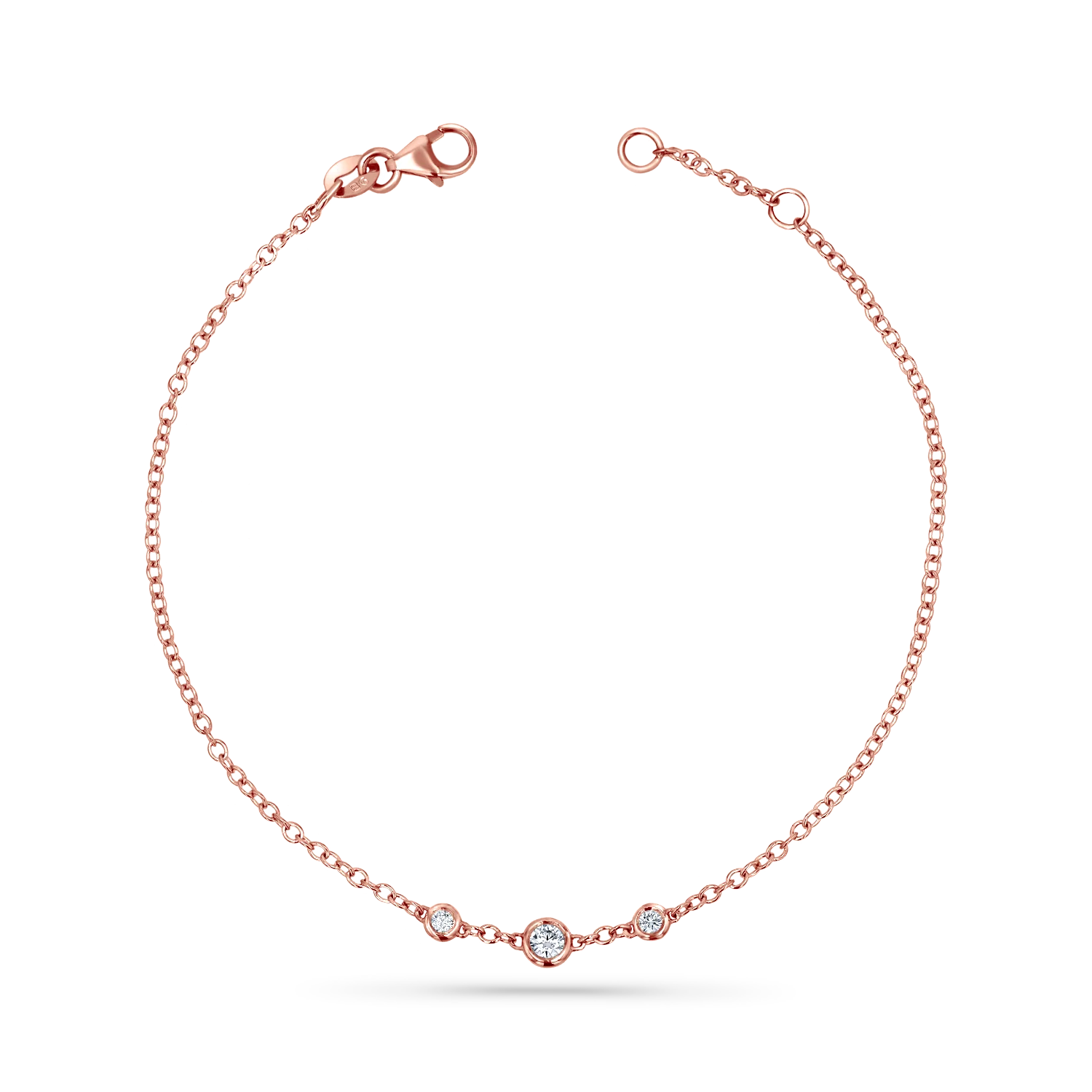 Graduated Diamond Trio Bezel Bracelet - Image 2
