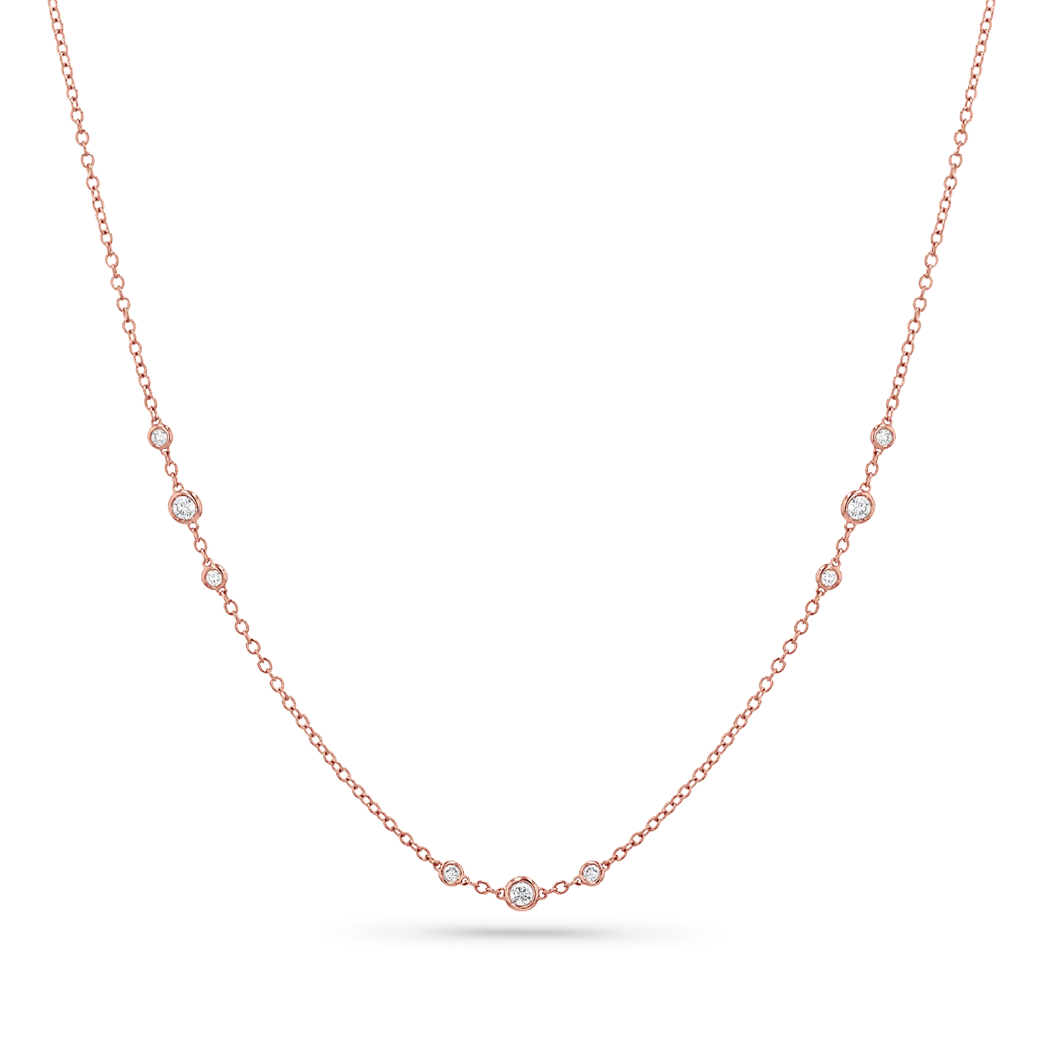 Graduated Diamond Trio Bezel Necklace - Image 3