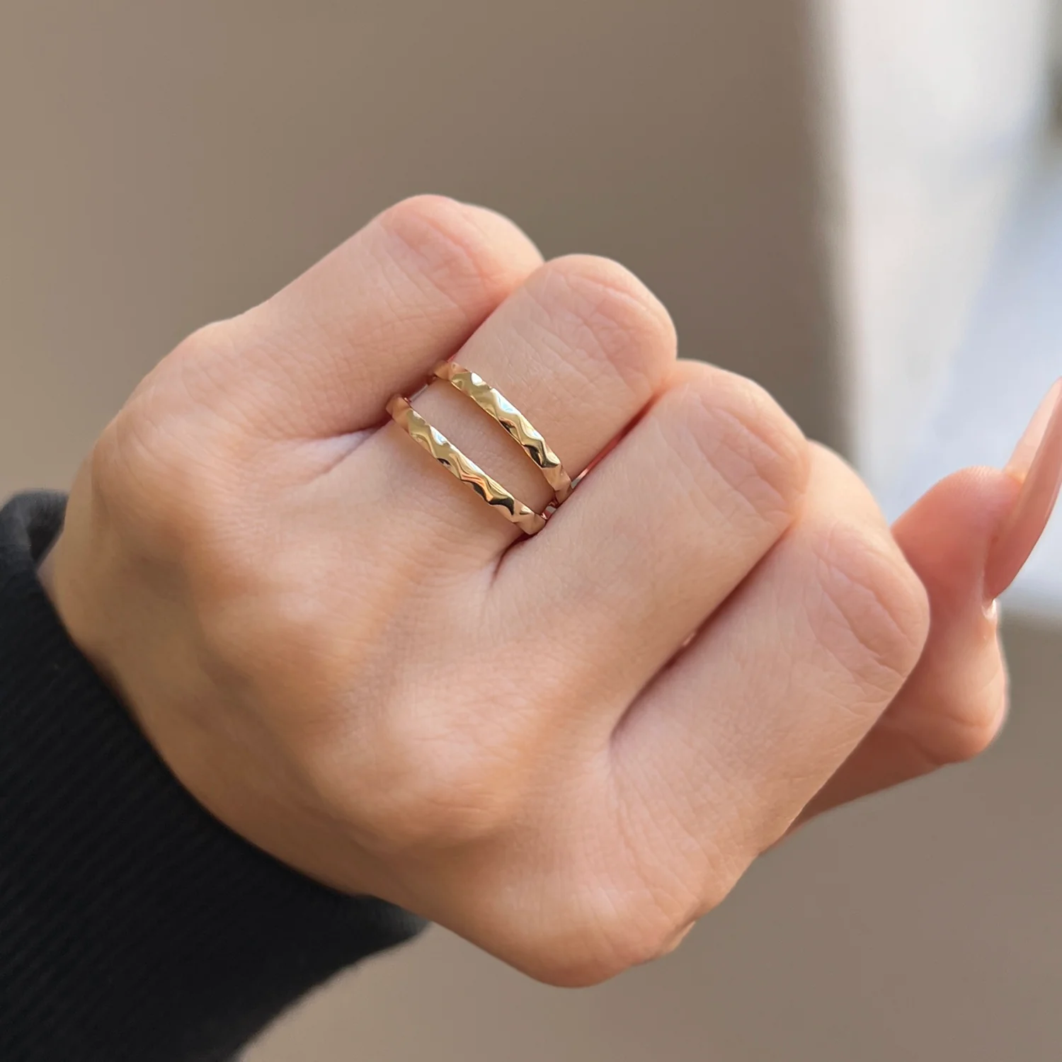 Hammered Stacking Band - Image 4