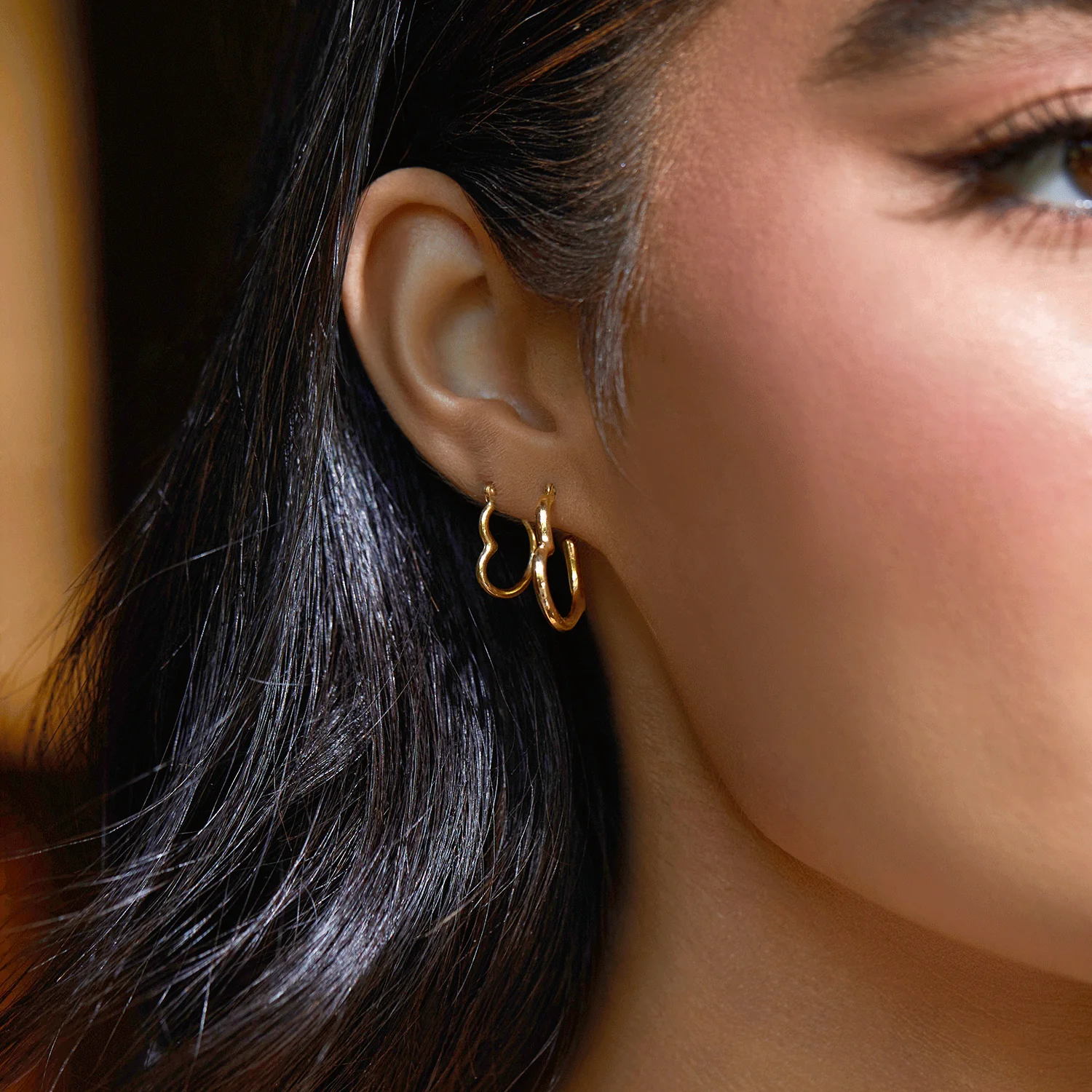 Heart Hoop Earrings - Image 3