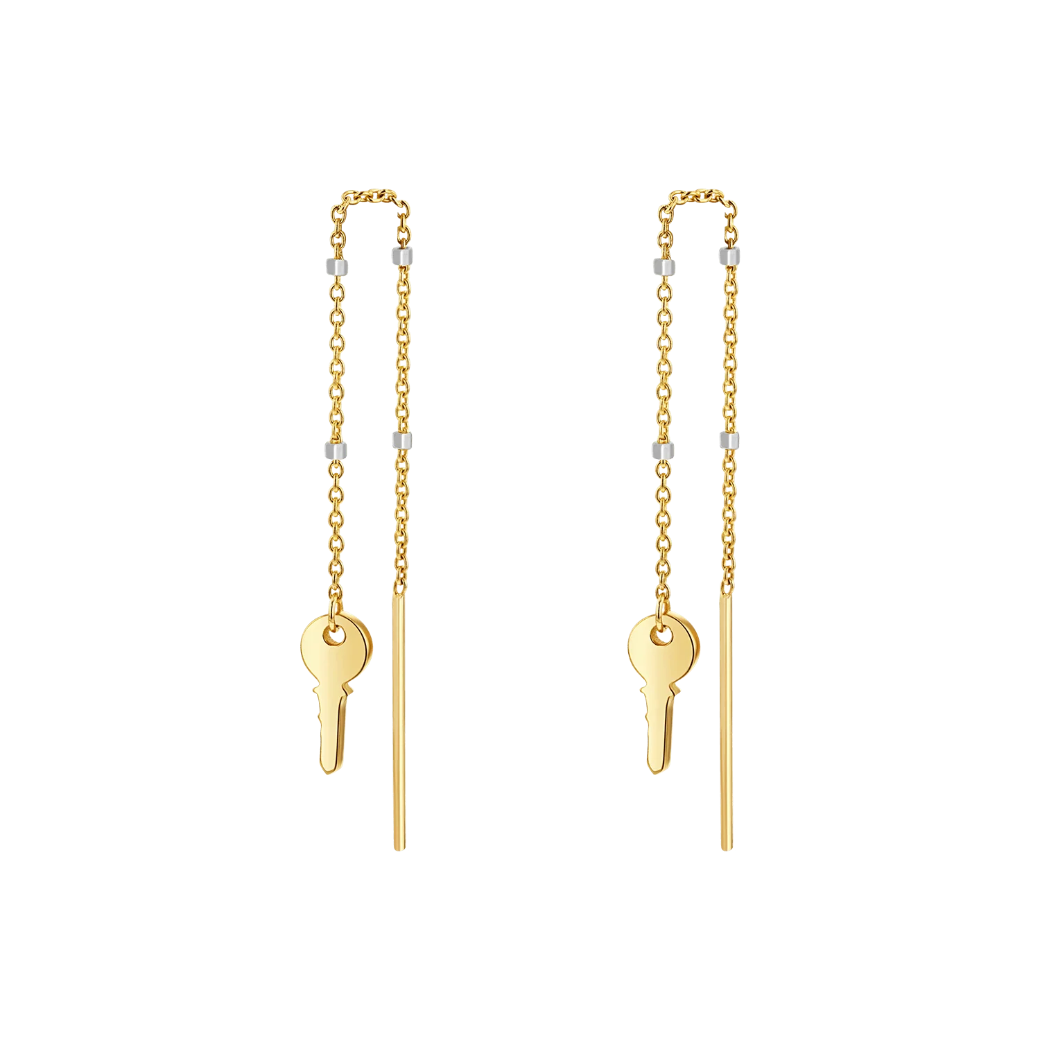 Key Sparkle Chain Threader Earring - Image 4