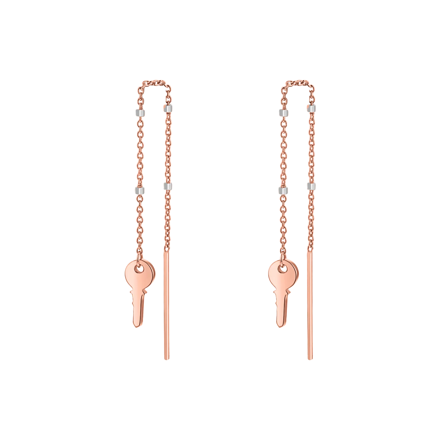 Key Sparkle Chain Threader Earring - Image 6