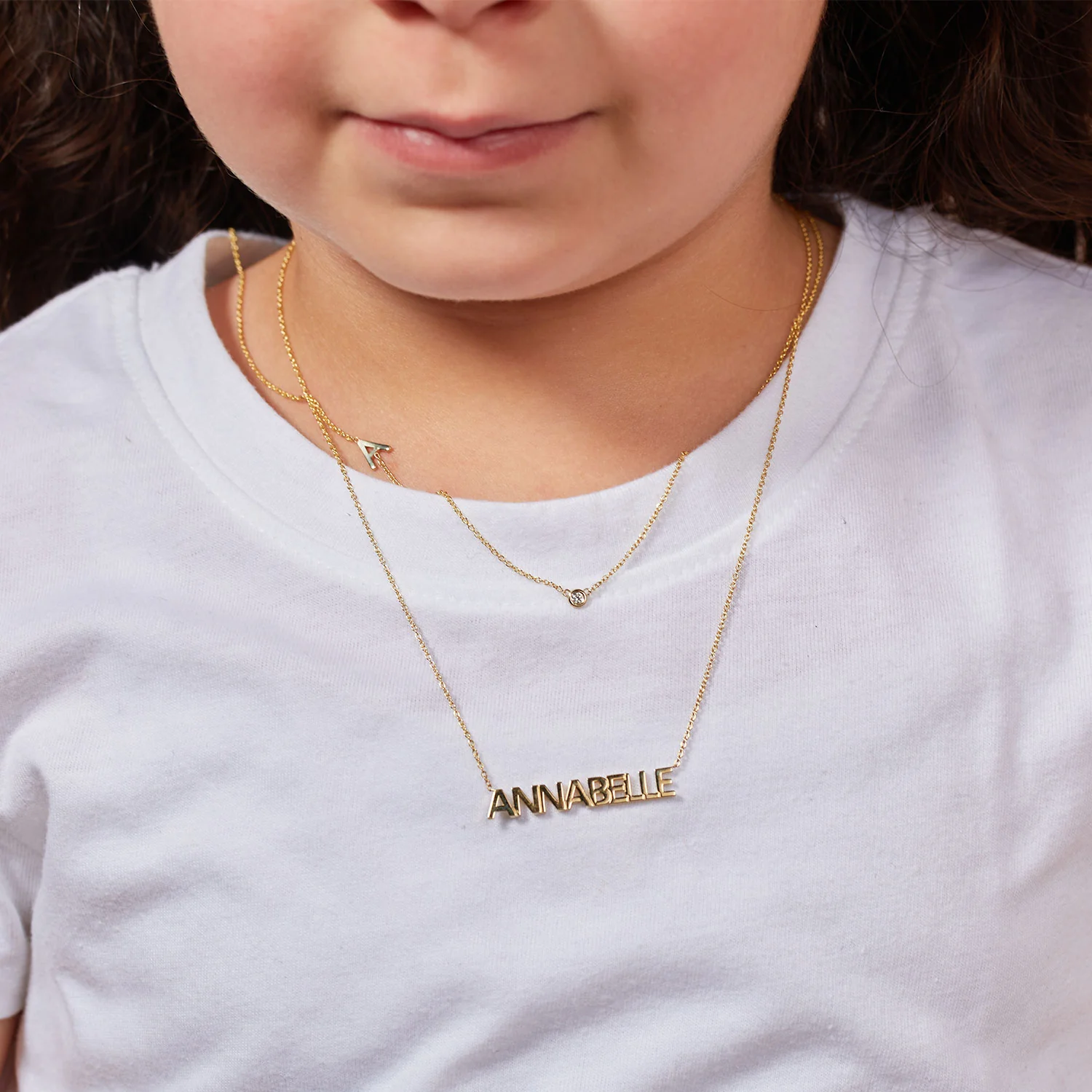 Kids Block Letter Name Necklace - Image 4