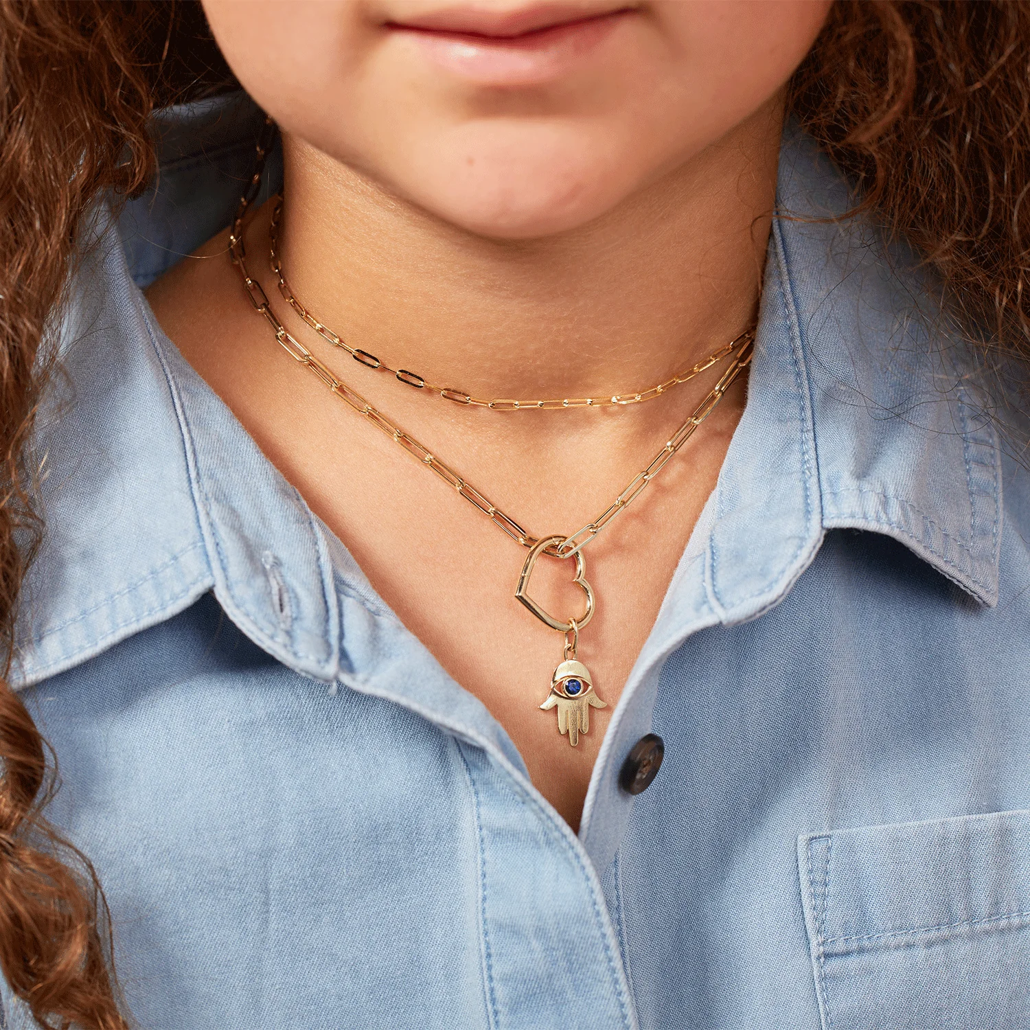 Kids Dainty Paperclip Necklace - Image 4