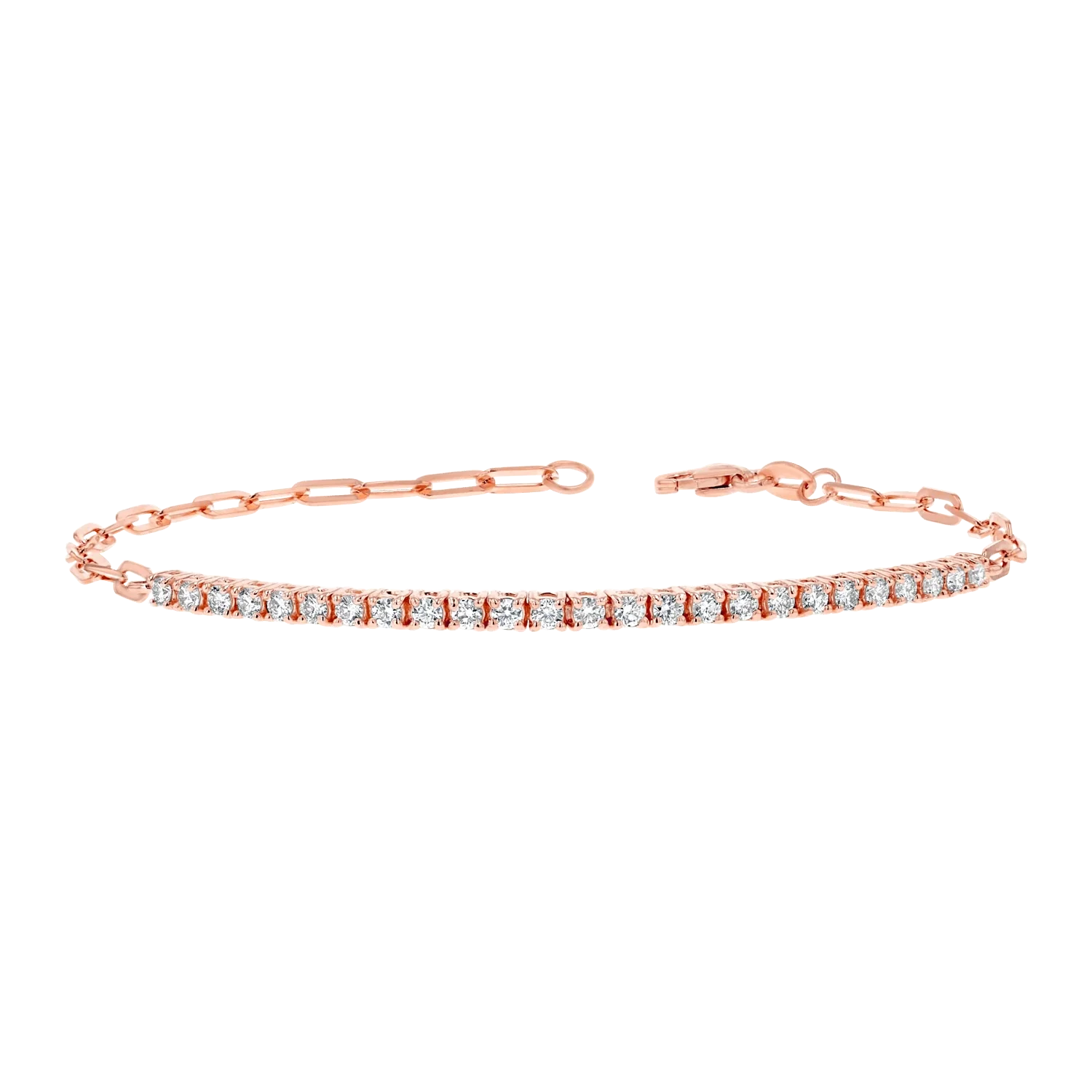 Kids Diamond Tennis Bracelet Paper Clip Link - Image 3