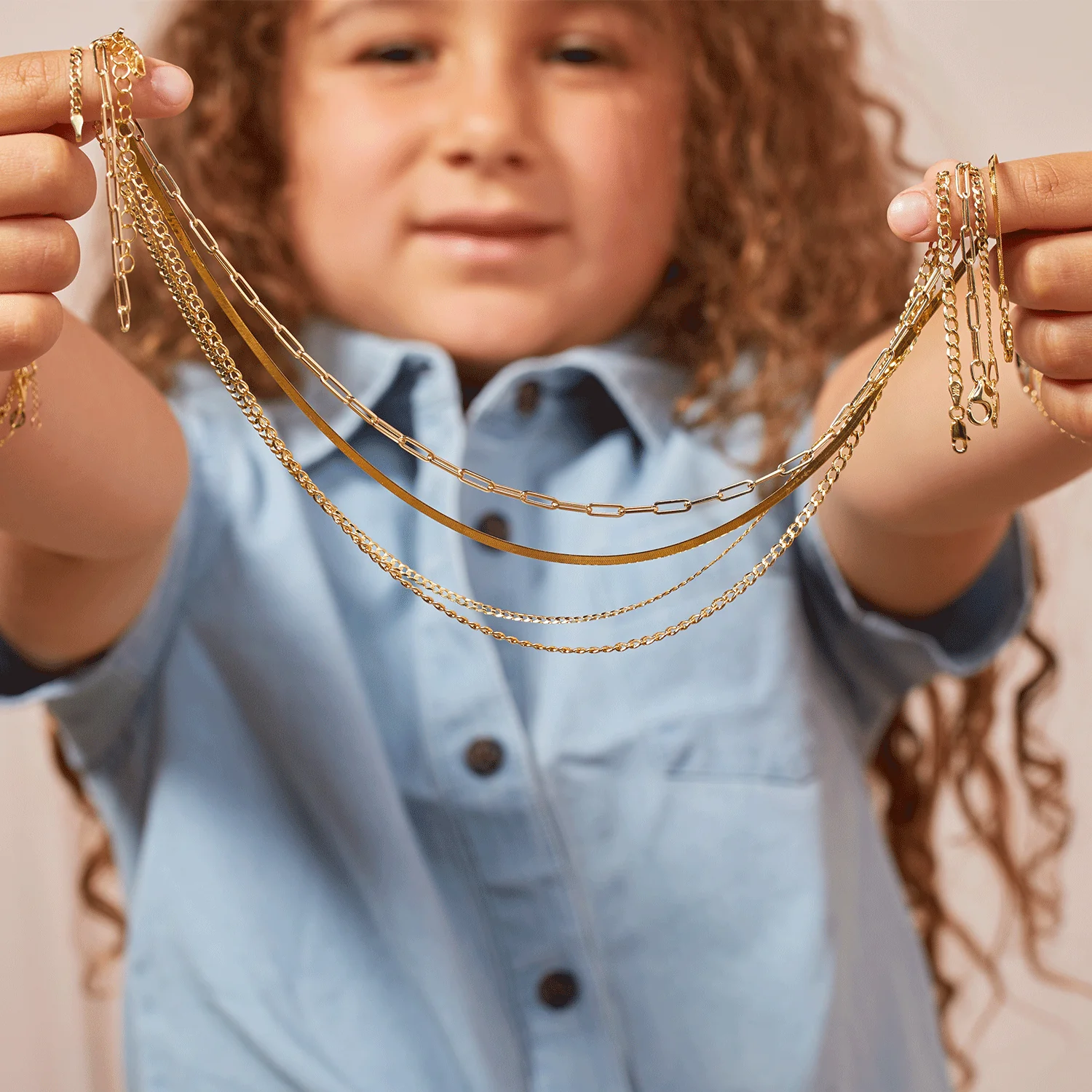 Kids Herringbone Necklace 3mm - Image 3