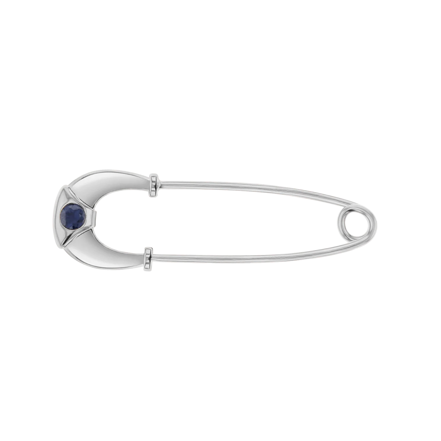Kids Blue Sapphire Horseshoe Pin - Image 3