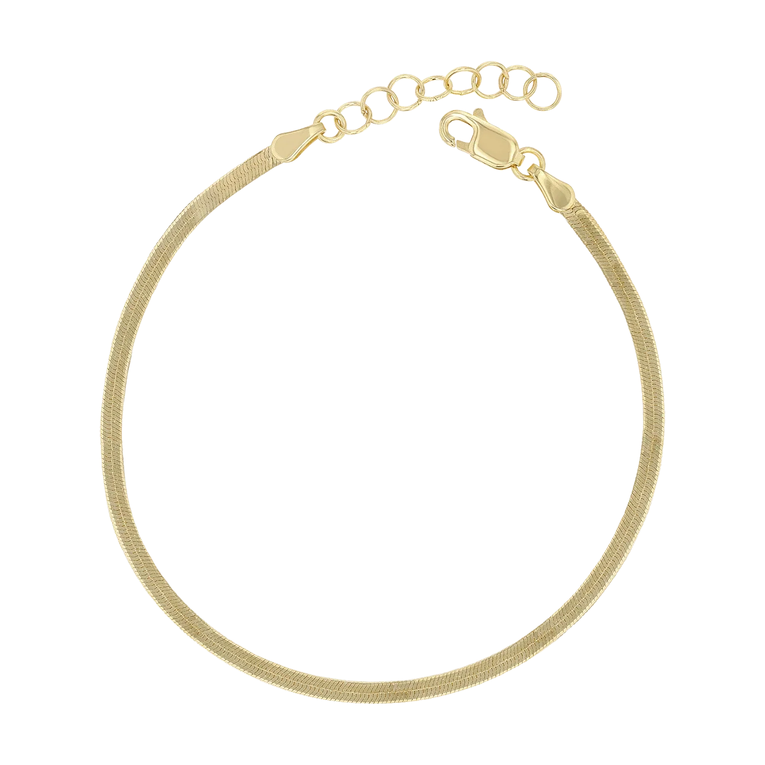 14K Gold Kids Thin Herringbone Bracelet - Image 2