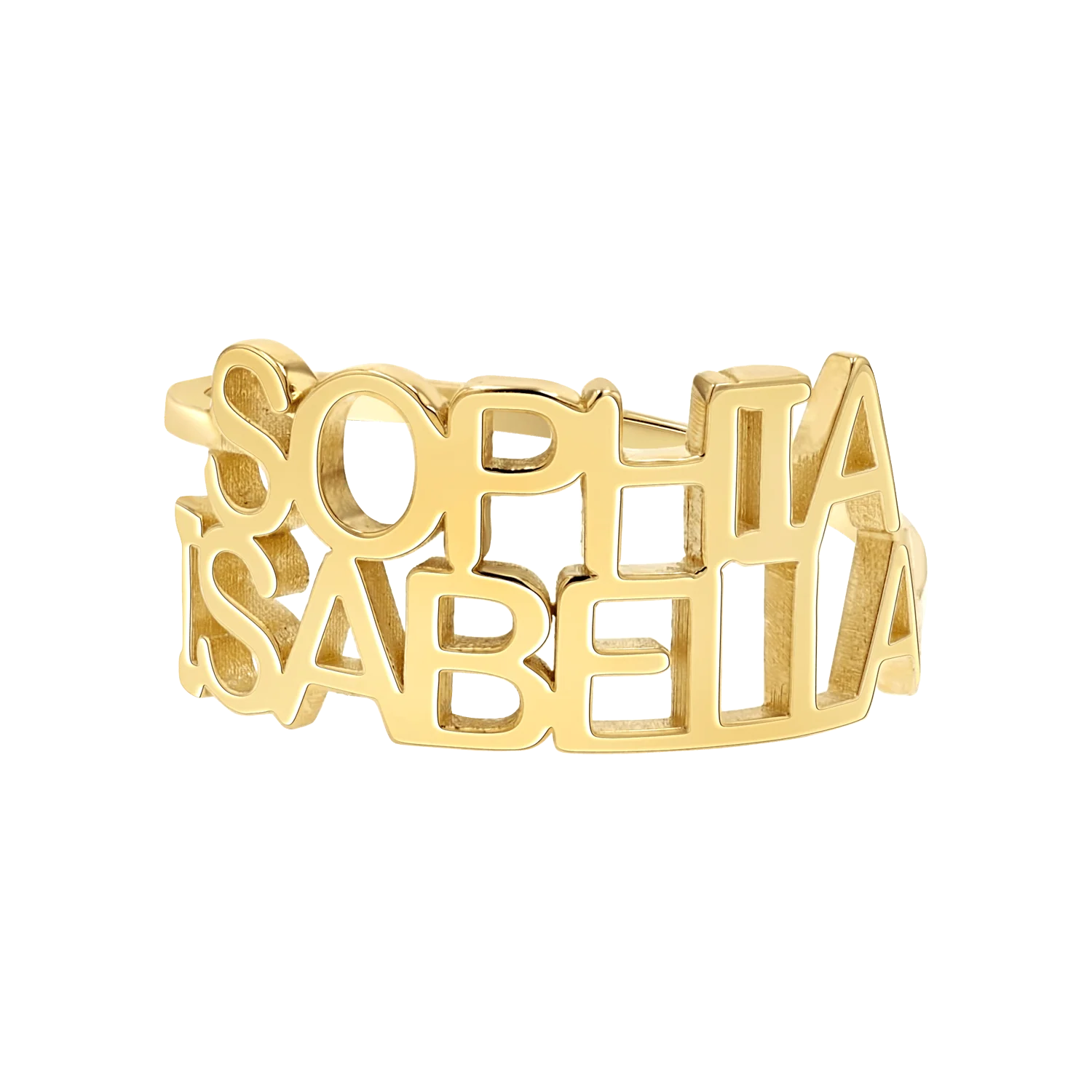 Linear Double Name Ring - Image 4