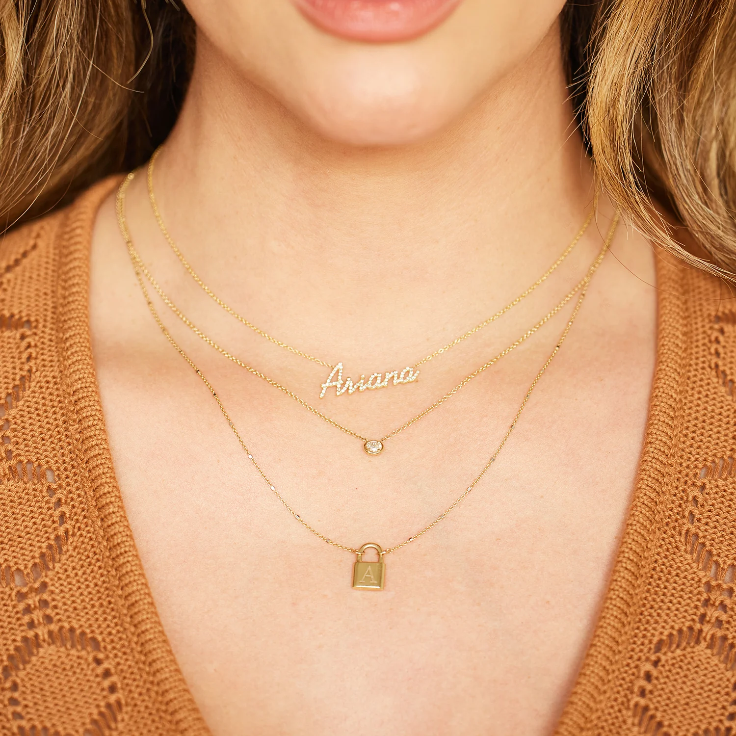 Love Padlock Engravable Sparkle Necklace - Image 7