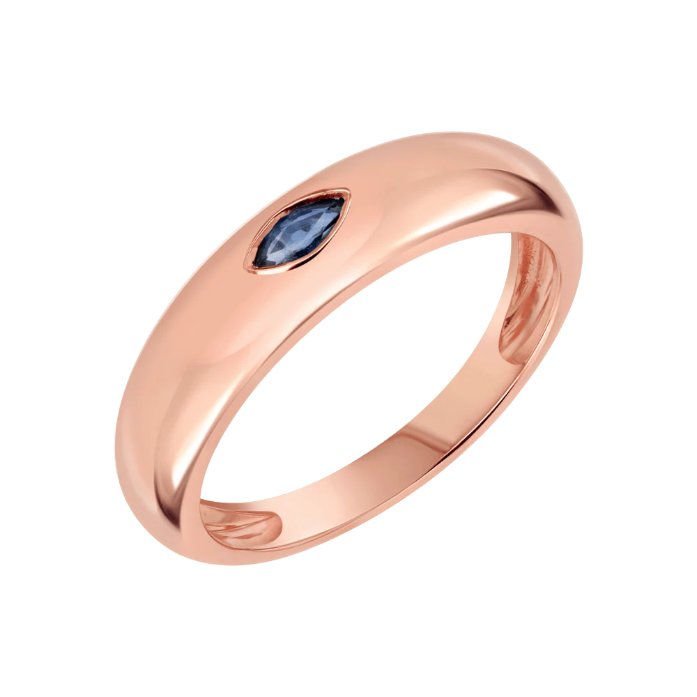 Marquise Blue Sapphire Dome Ring - Image 3