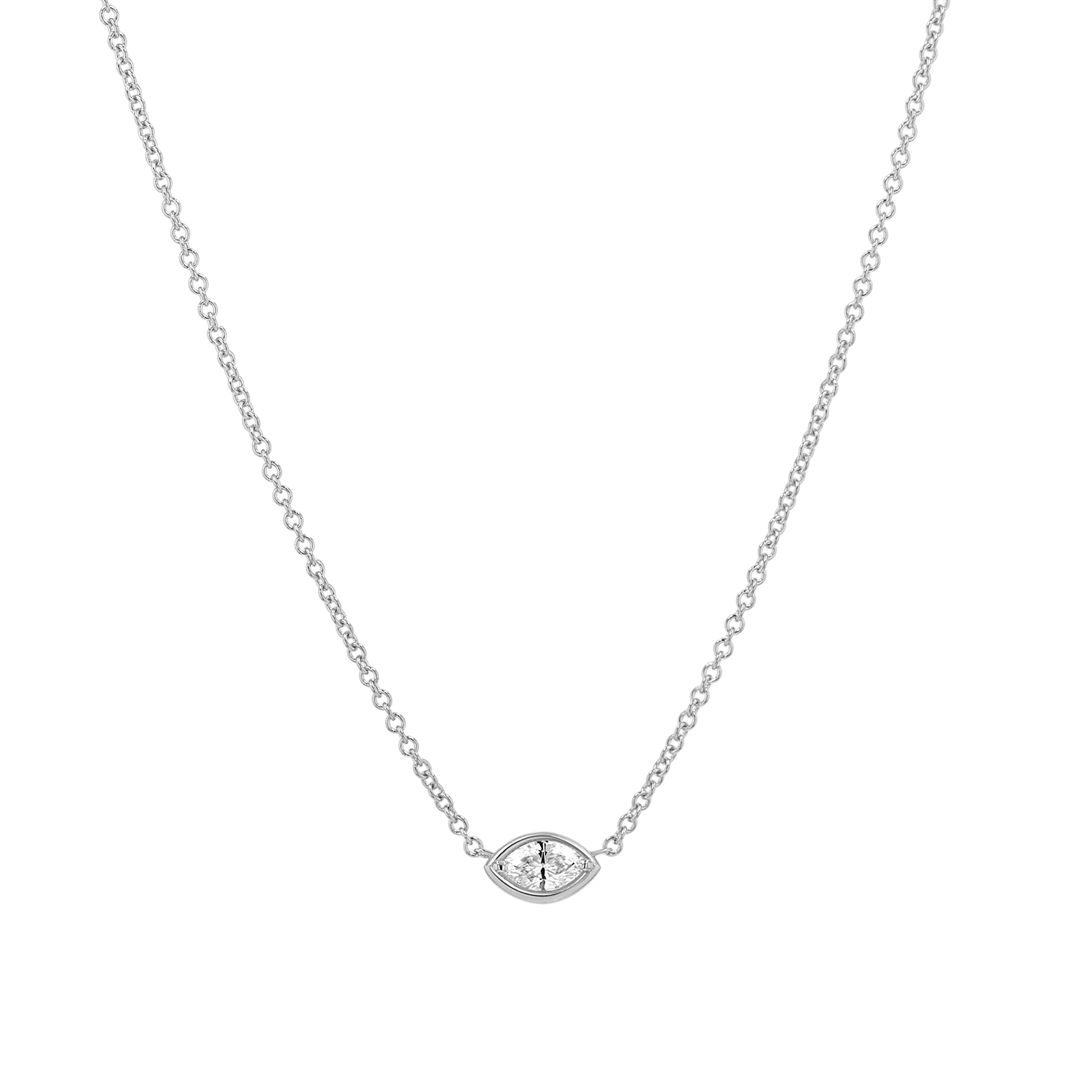 Marquise Diamond Solitaire Necklace - Image 2
