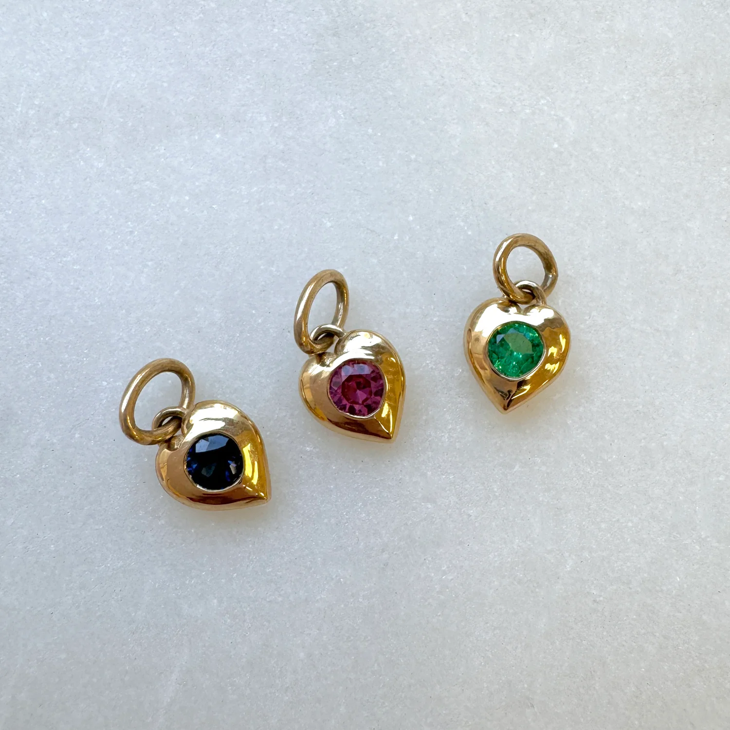 Mini Puff Heart Gemstone Charms - Image 10