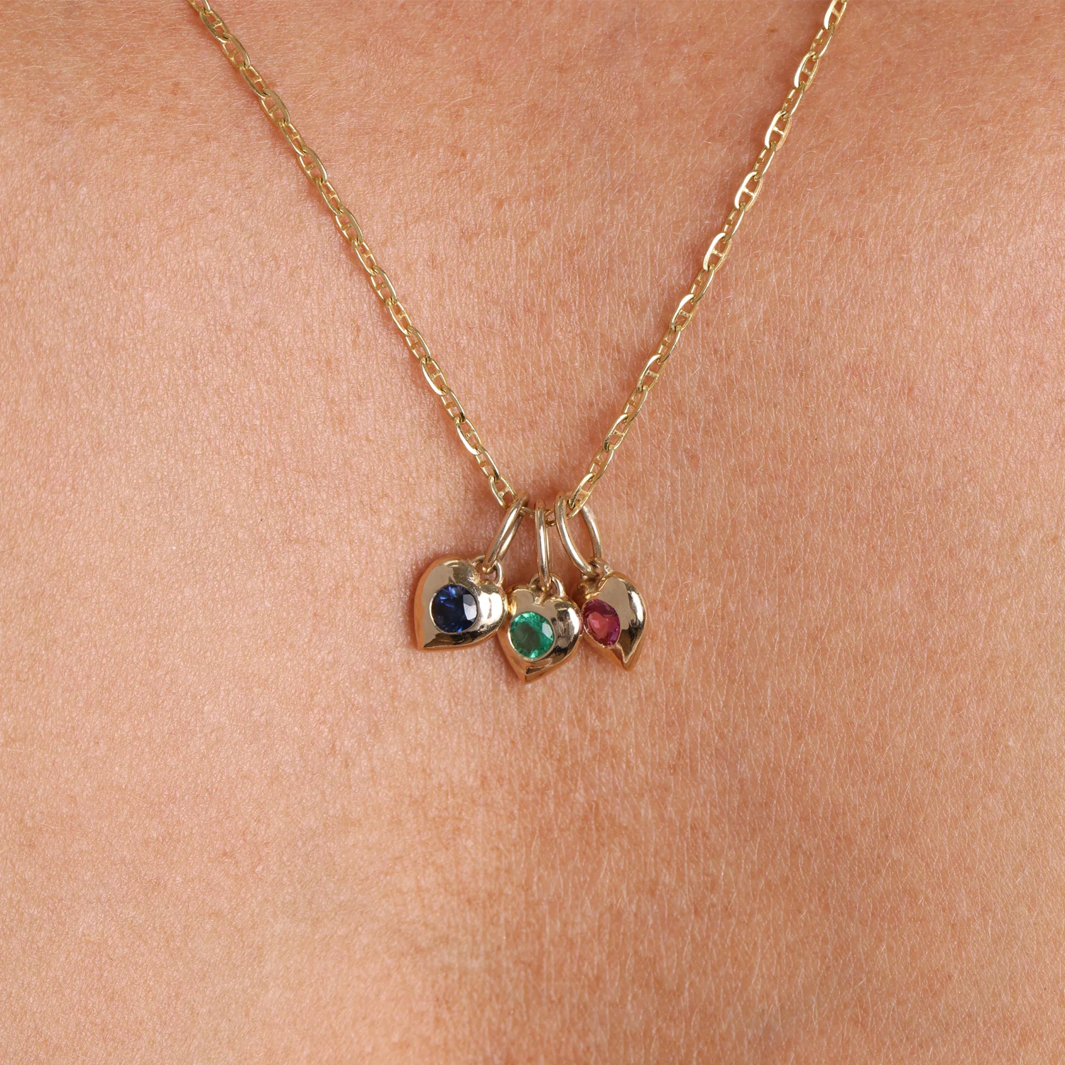 Mini Puff Heart Gemstone Charms - Image 14