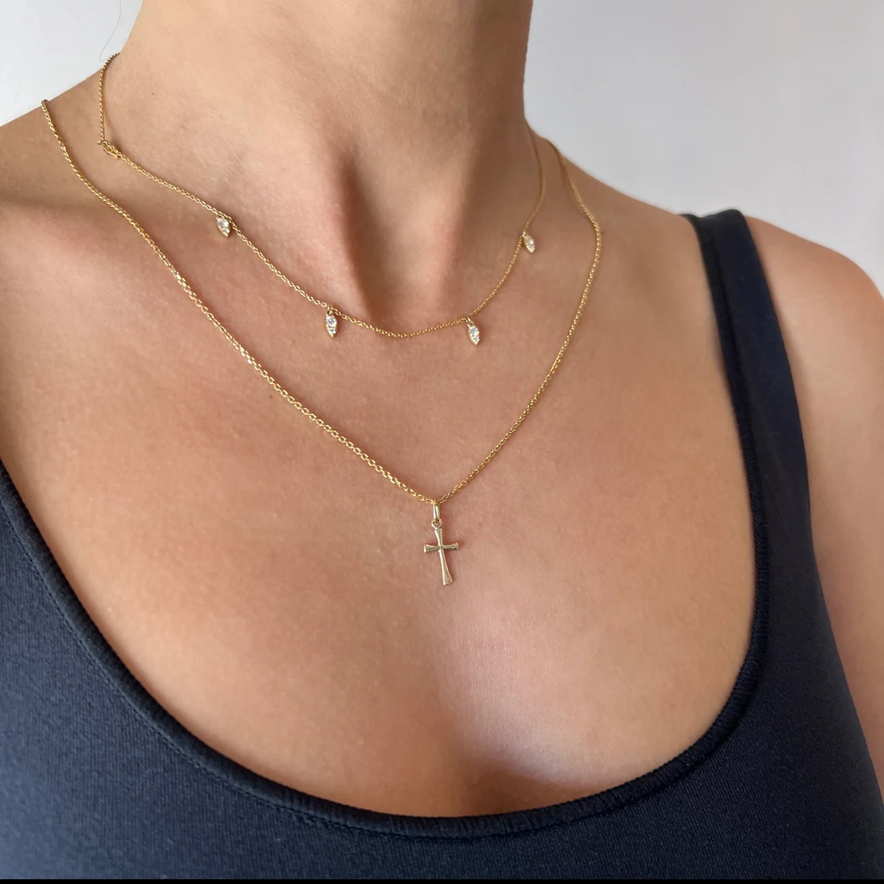 Mini Solid Cross Charm - Image 2