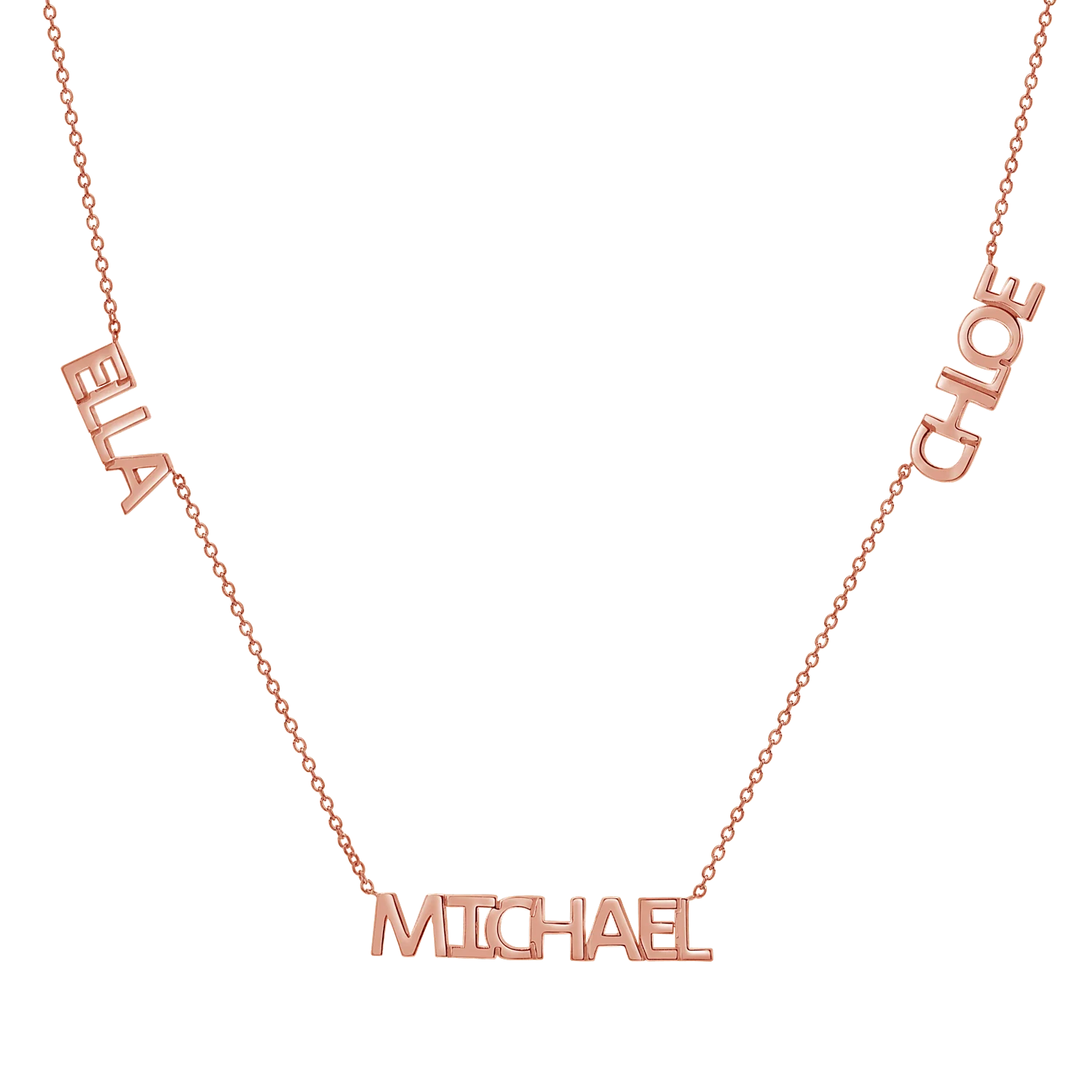 Multi Block Letter Name Necklace - Image 3