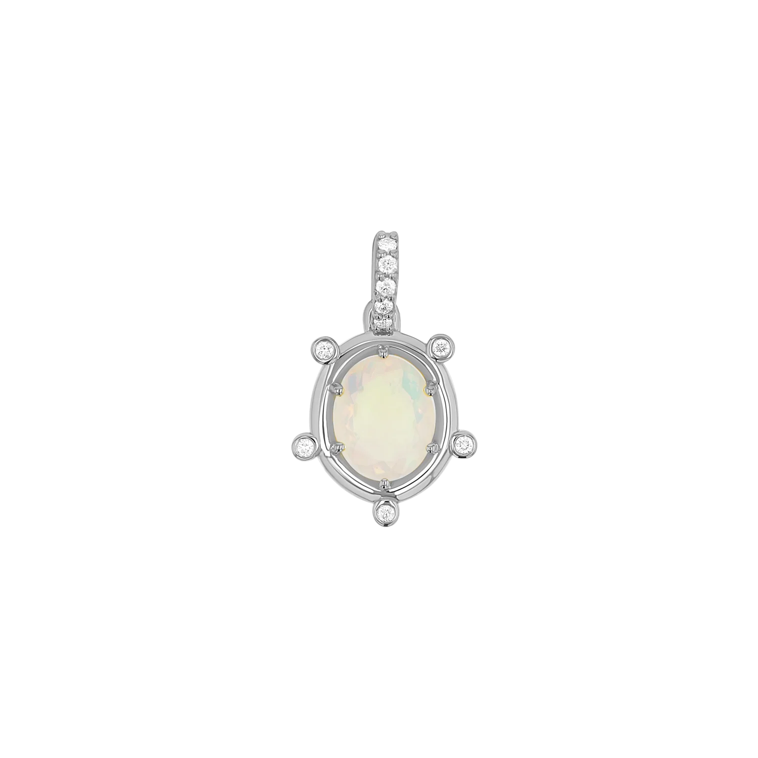 Opal and Diamond Halo Charm - Image 2