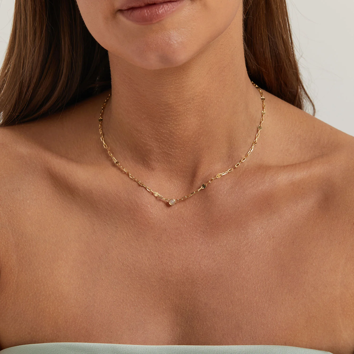 Opal Solitaire Sequin Necklace - Image 4