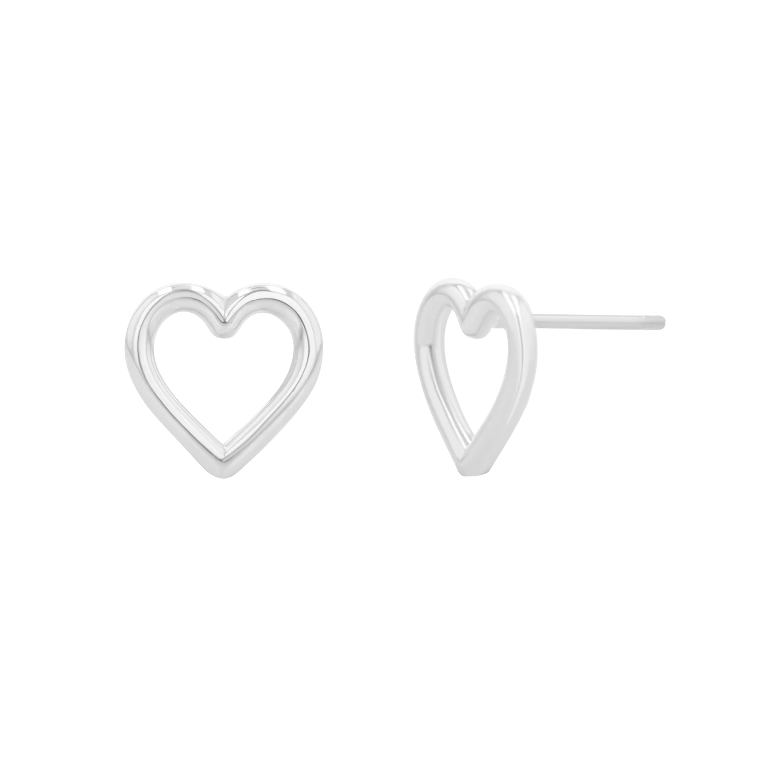 Open Heart Stud Earrings - Image 2