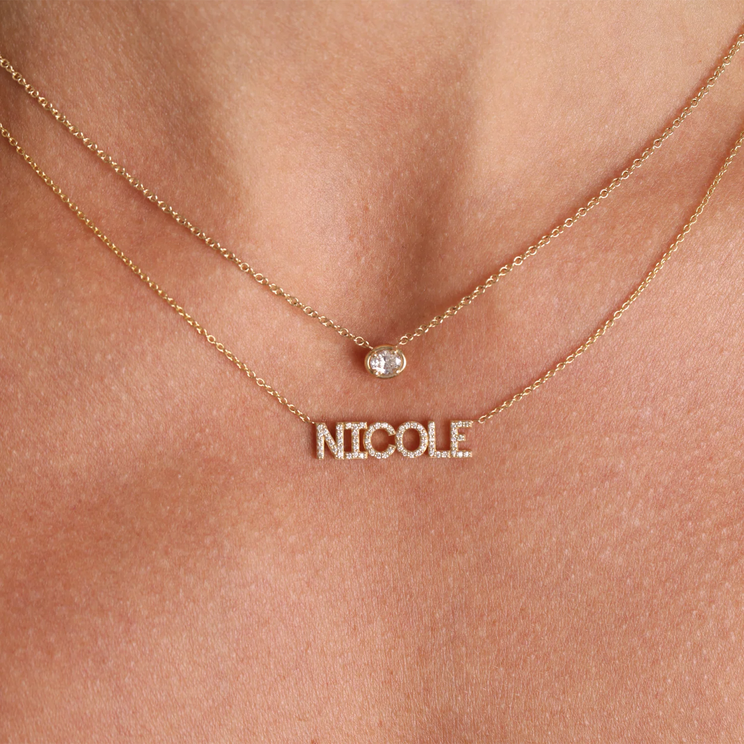 Oval Diamond Solitaire Necklace - Image 6