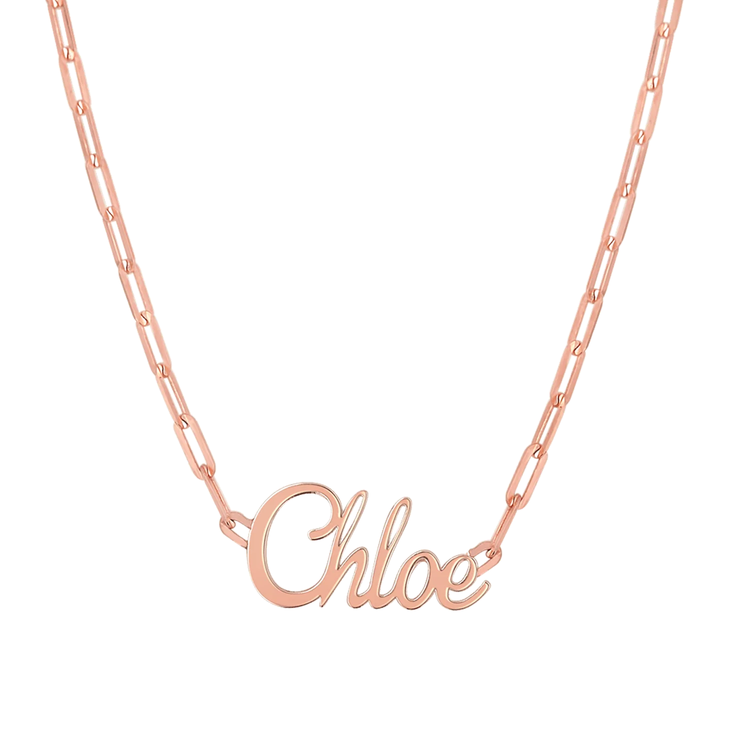 Paper Clip Script Diamond Name Necklace - Image 6