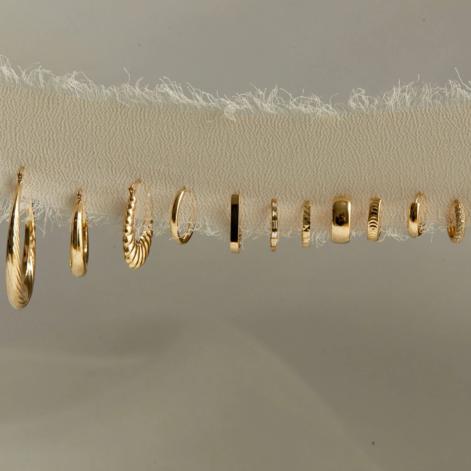 Paper Clip Huggie Hoop Earrings - Image 7