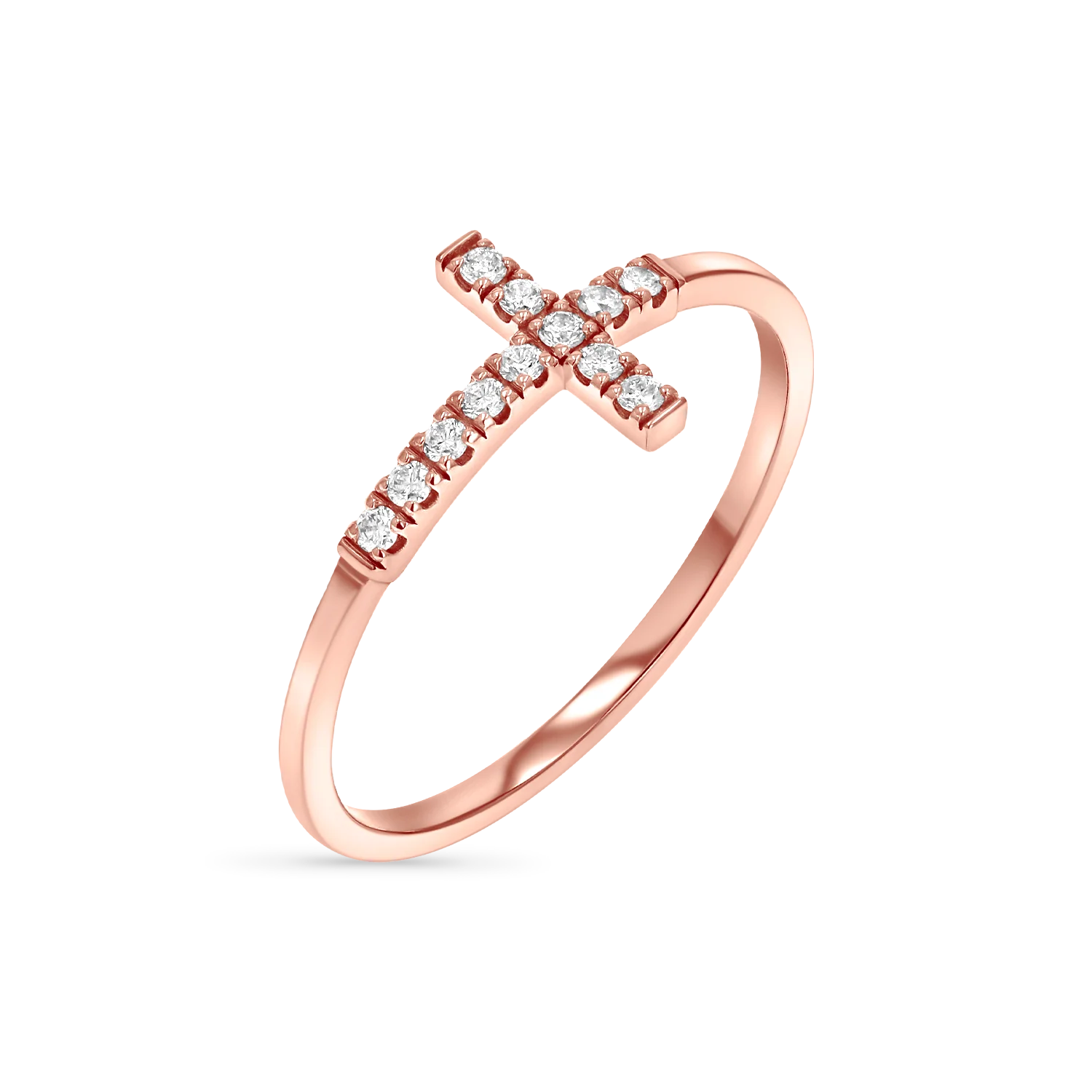 Grace Pave Diamond Cross Ring - Image 3