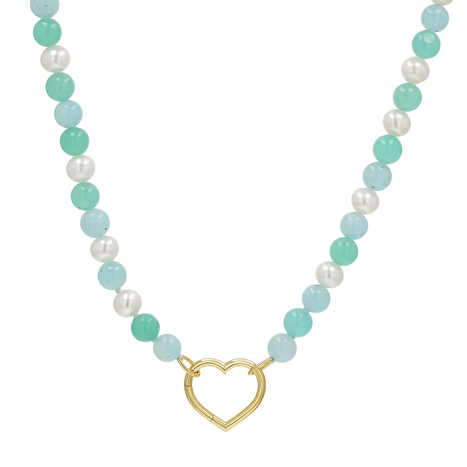 Pearl Aqua Connector Chain Necklace - Image 7