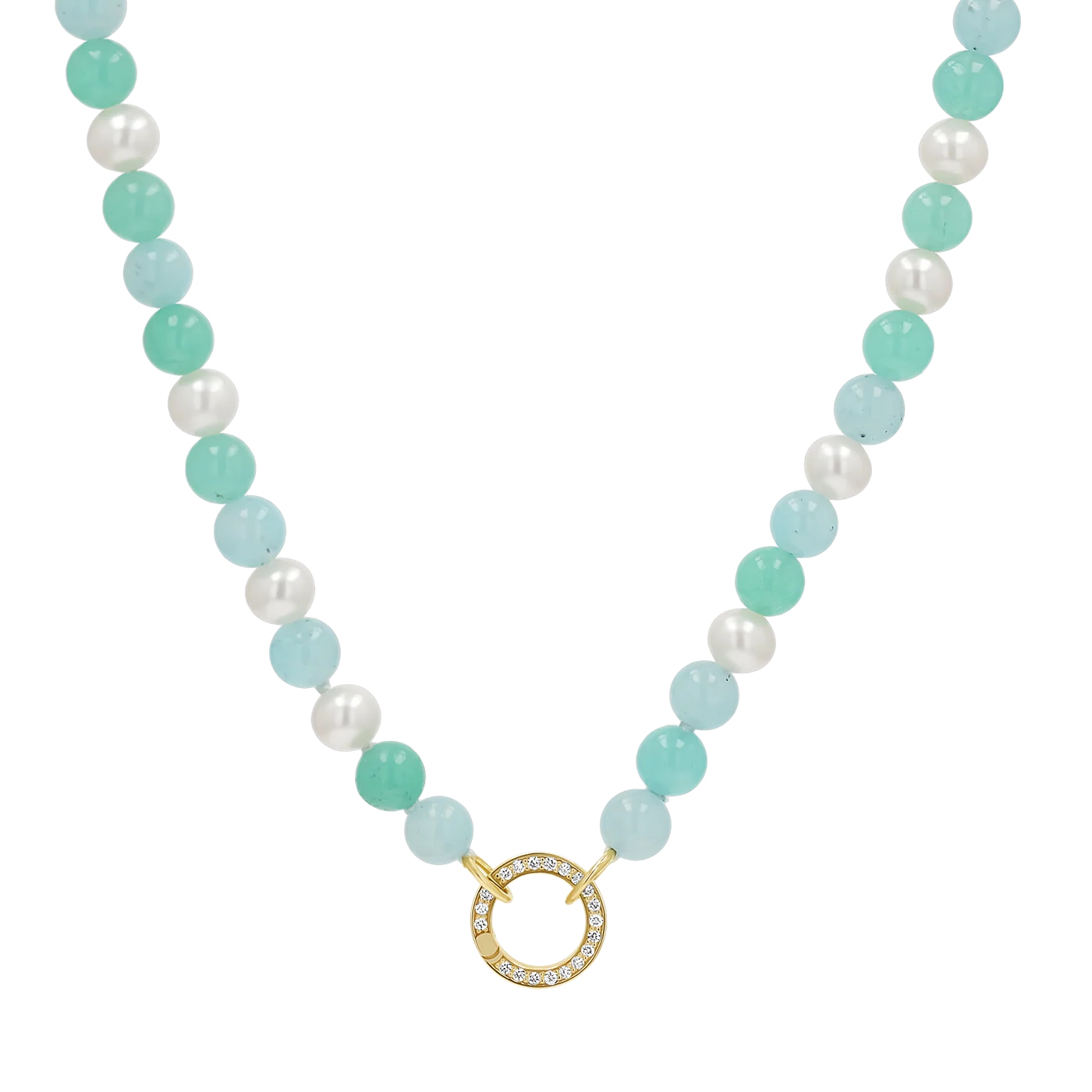 Pearl Aqua Connector Chain Necklace - Image 8