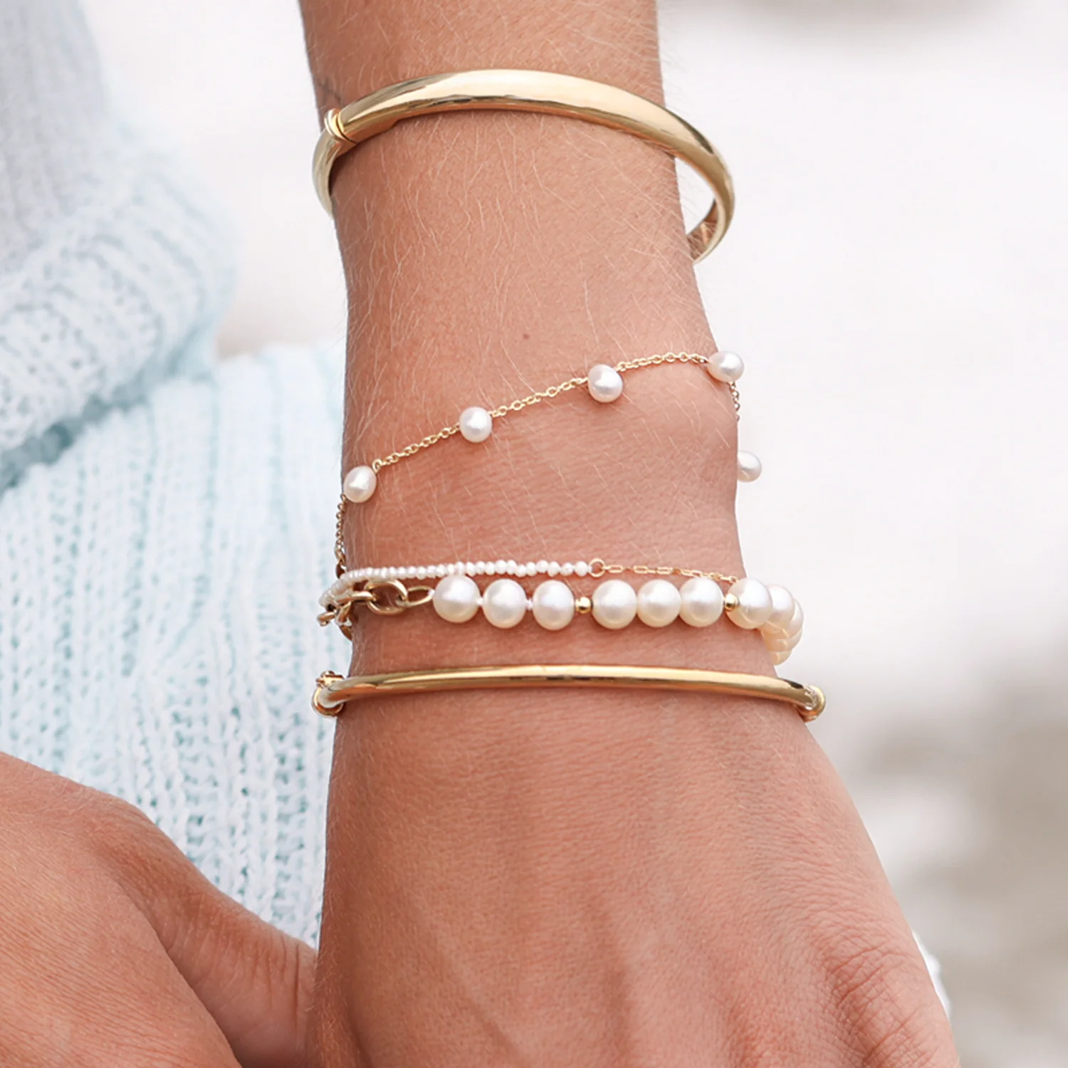 Pearl Drop Station Bracelet - Image 5