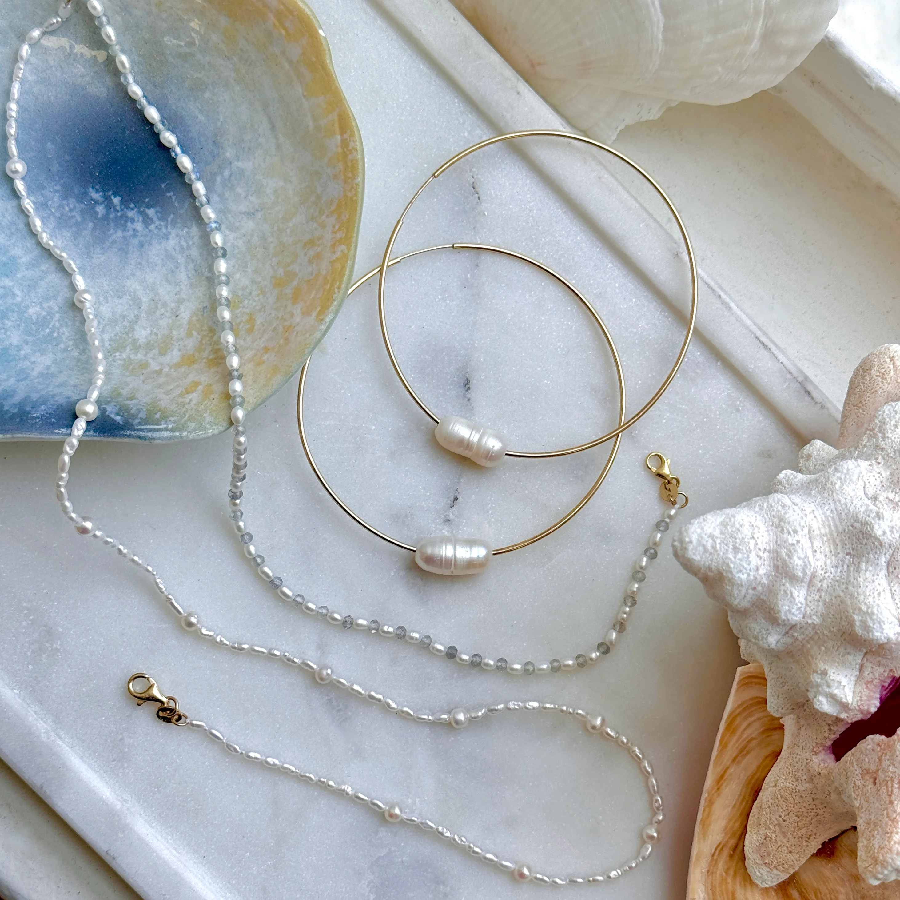 Pearl & Labradorite Strand Necklace - Image 2