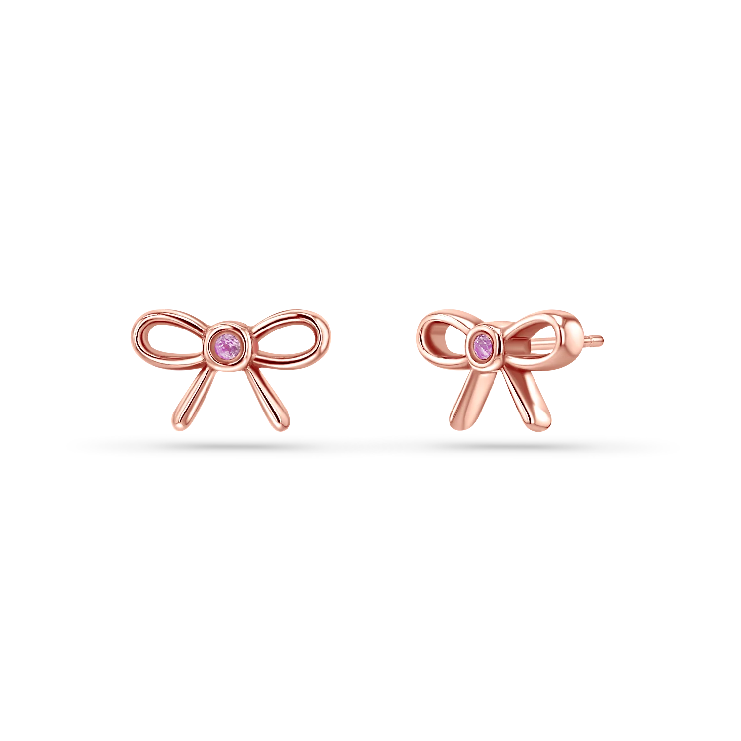 Pink Sapphire Bow Earrings - Image 3