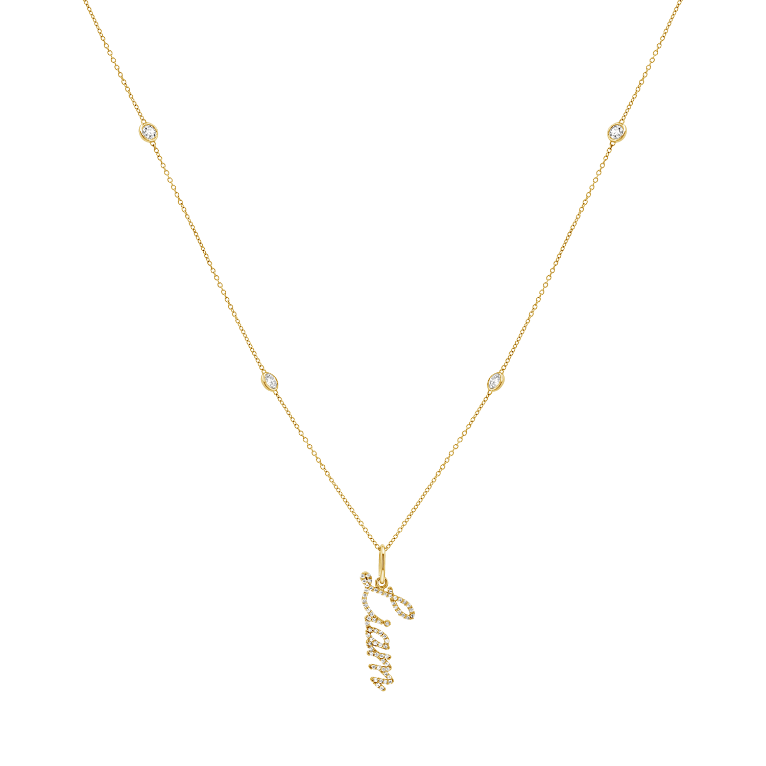 Quad Diamond Bezel Charm Chain - Image 5