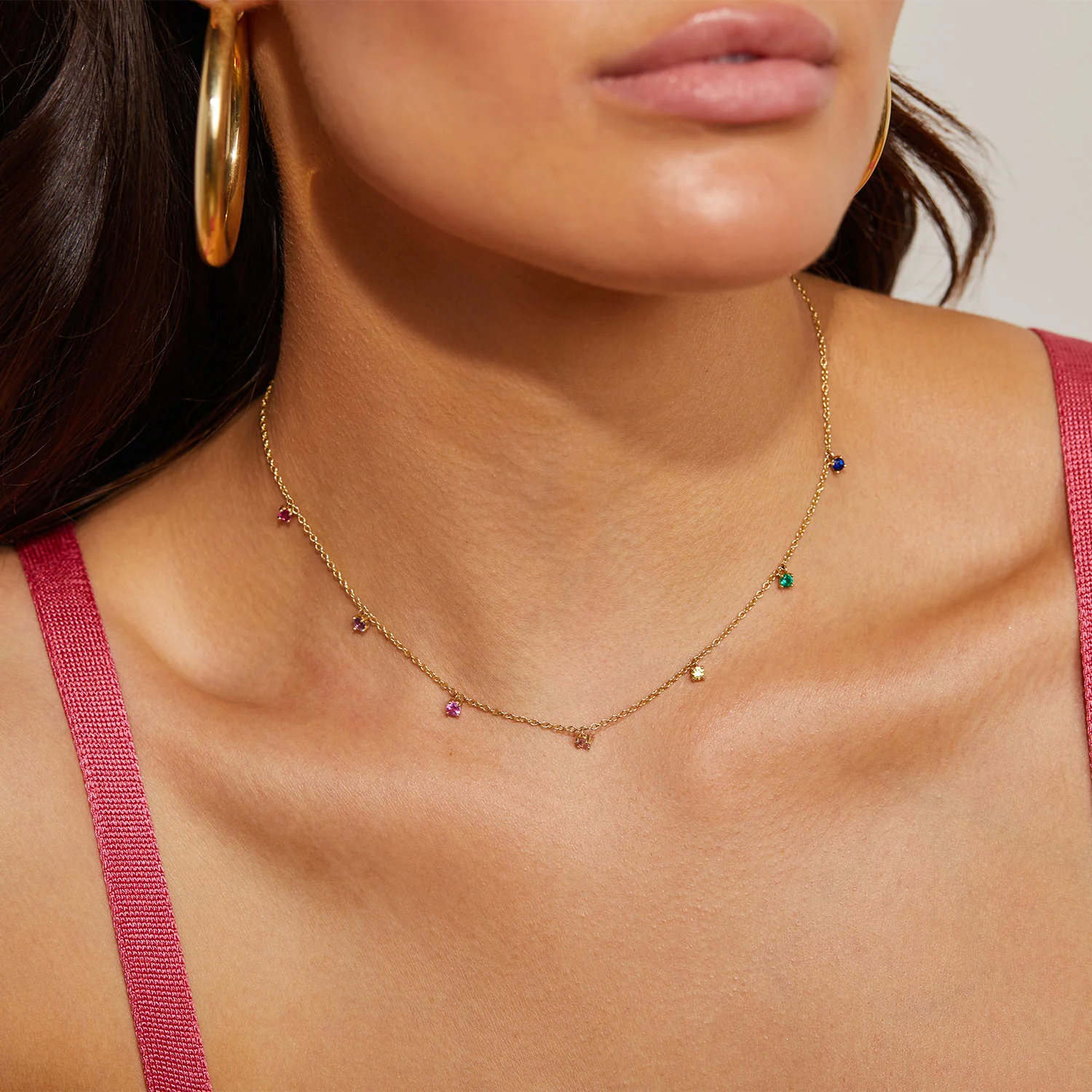 Rainbow Gemstone Drop Necklace - Image 8