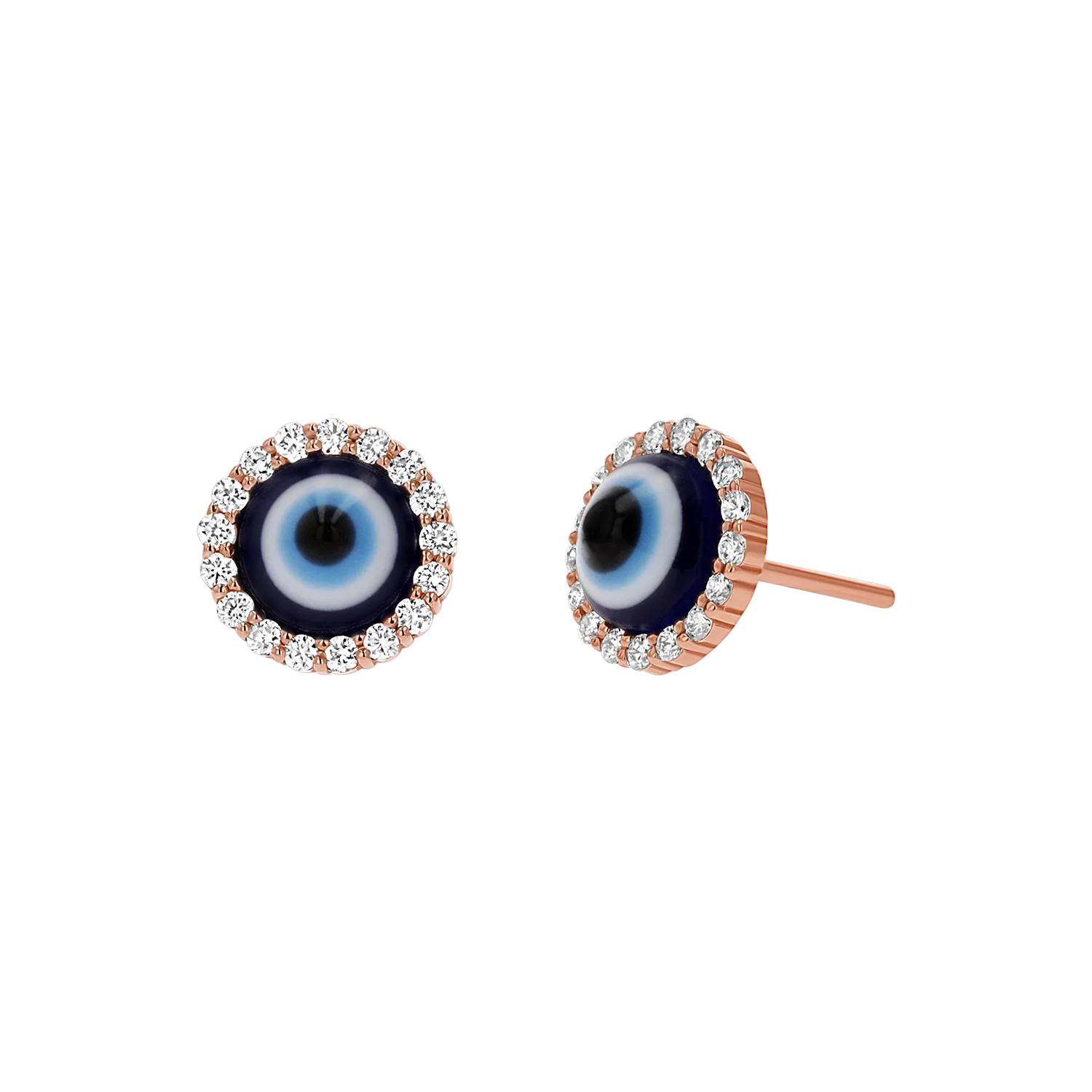 Round Diamond Evil Eye Studs - Image 3