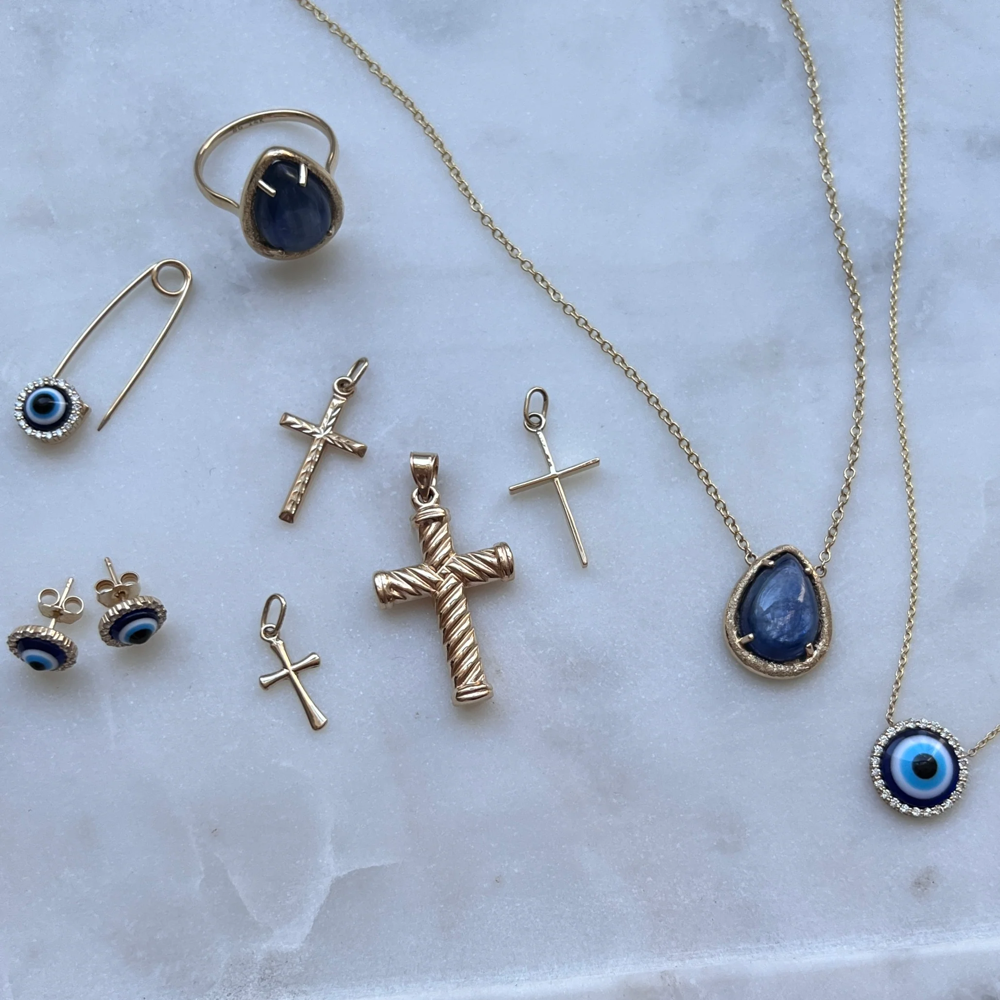 Round Diamond Evil Eye Studs - Image 4