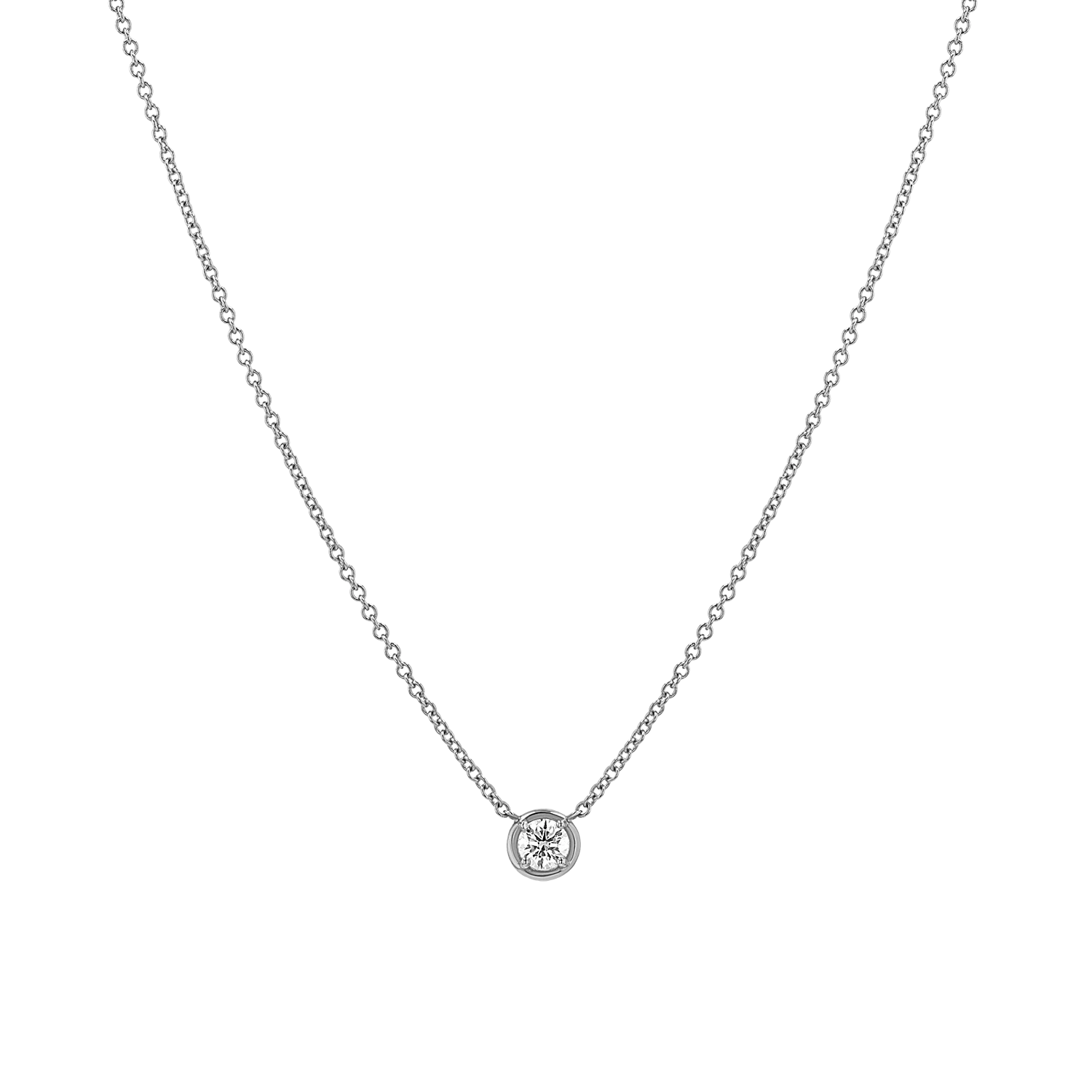Round Diamond Solitaire Necklace - Image 2