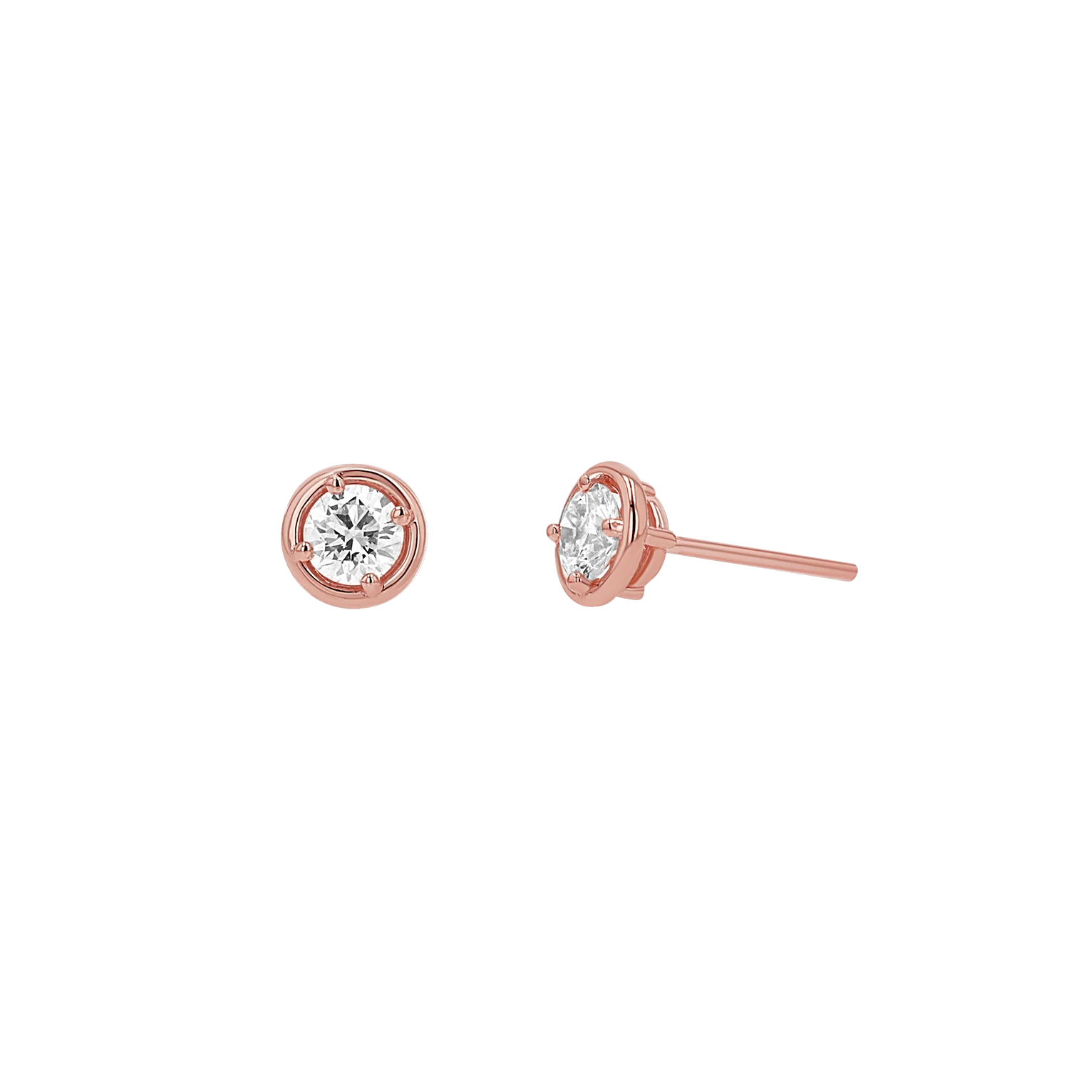 Round Diamond Stud Earrings - Image 3