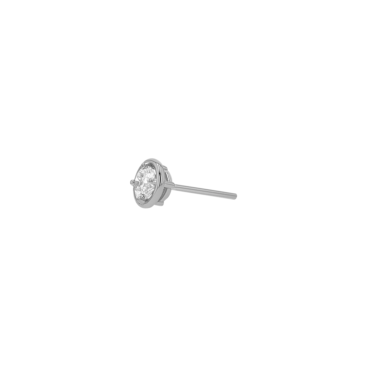 Round Diamond Stud Earrings - Image 5