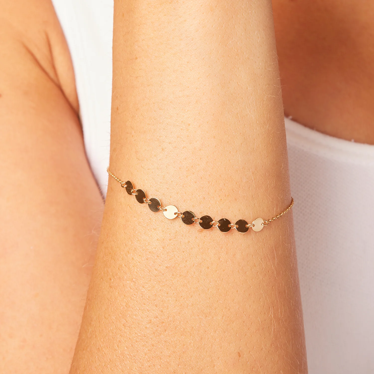 Round Disc Strand Bracelet - Image 4