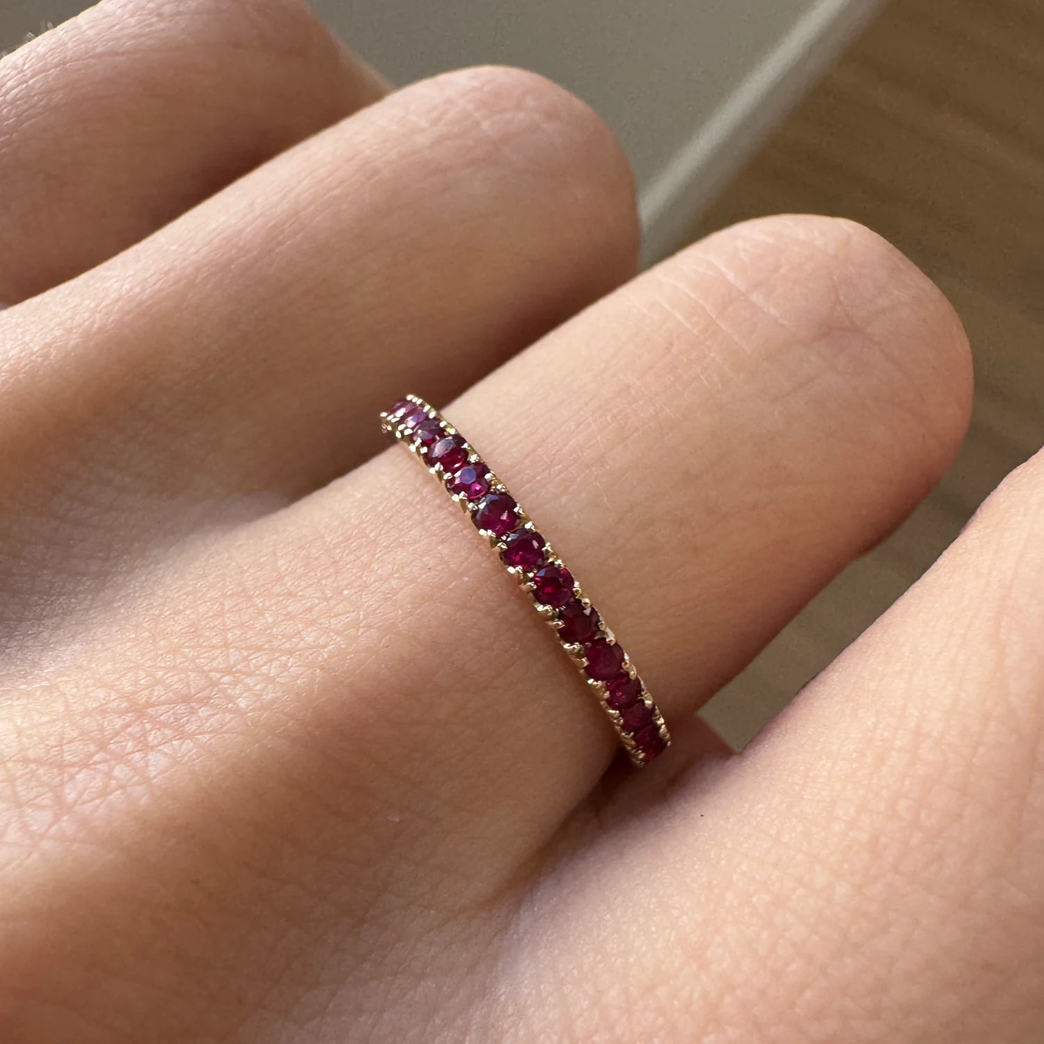 Ruby U Pave Eternity Band - Image 4