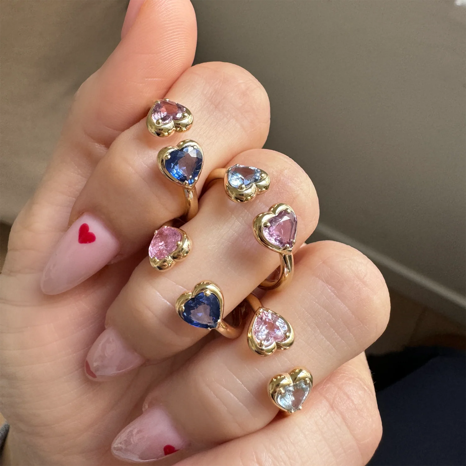 Sapphire Heart Duo Wrap Ring - Image 8