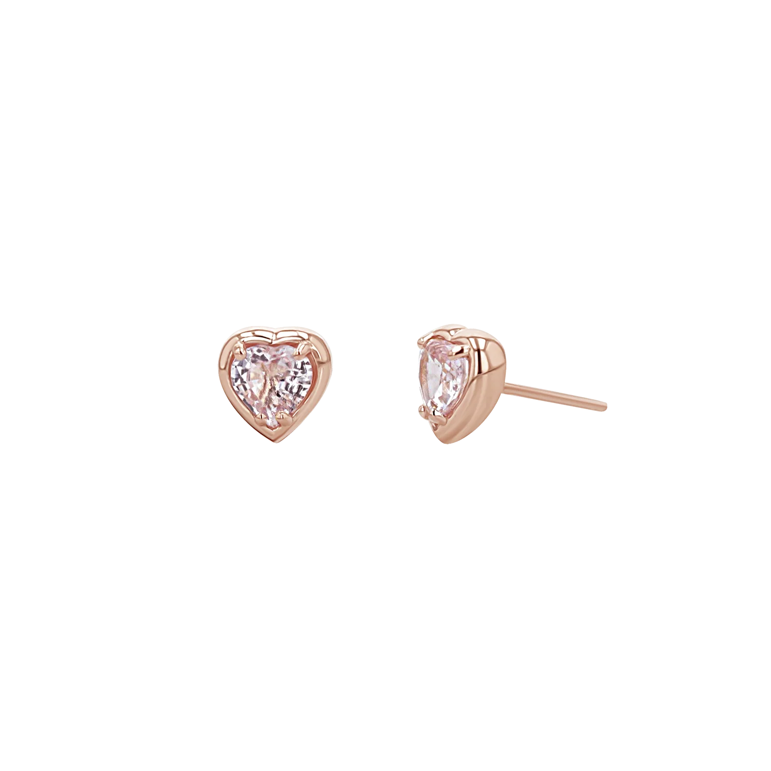 Sapphire Heart Stud Earrings - Image 3