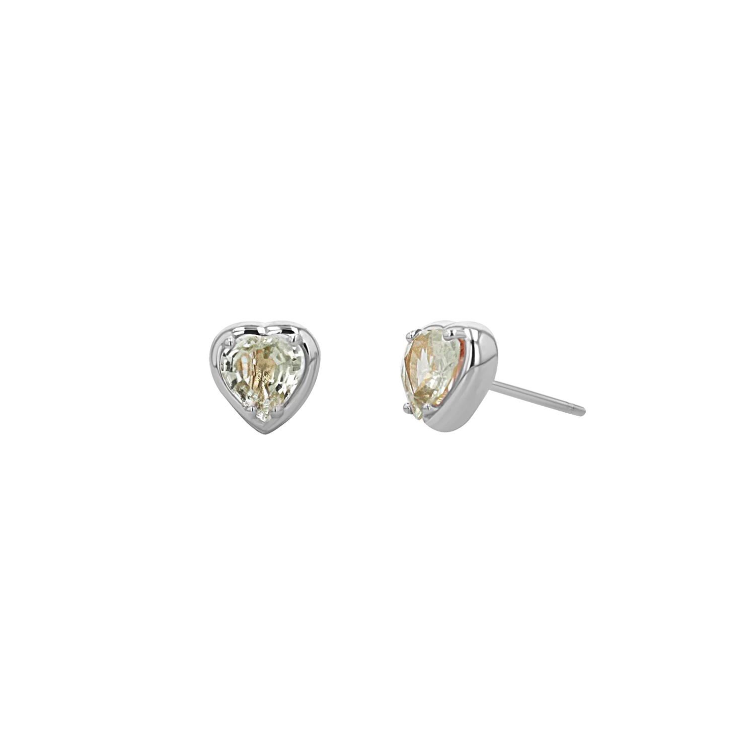 Sapphire Heart Stud Earrings - Image 5