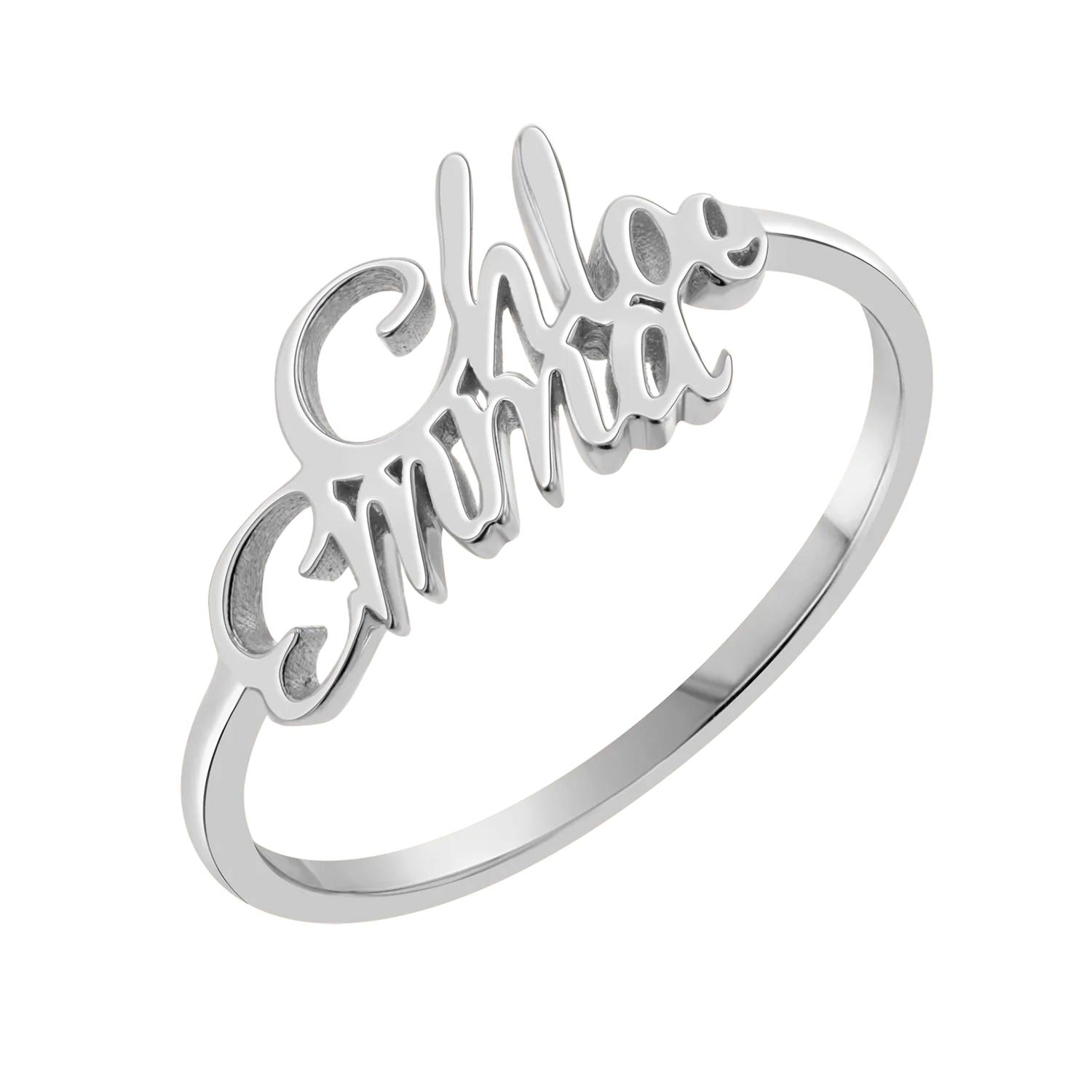 Script Double Name Ring - Image 2