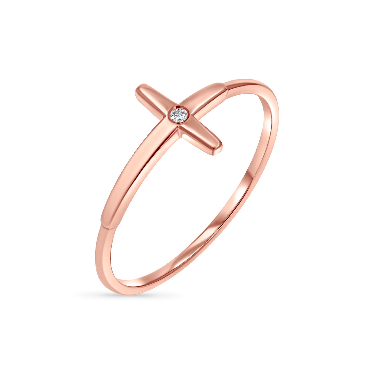 Sculptural Diamond Center Cross Ring - Image 3