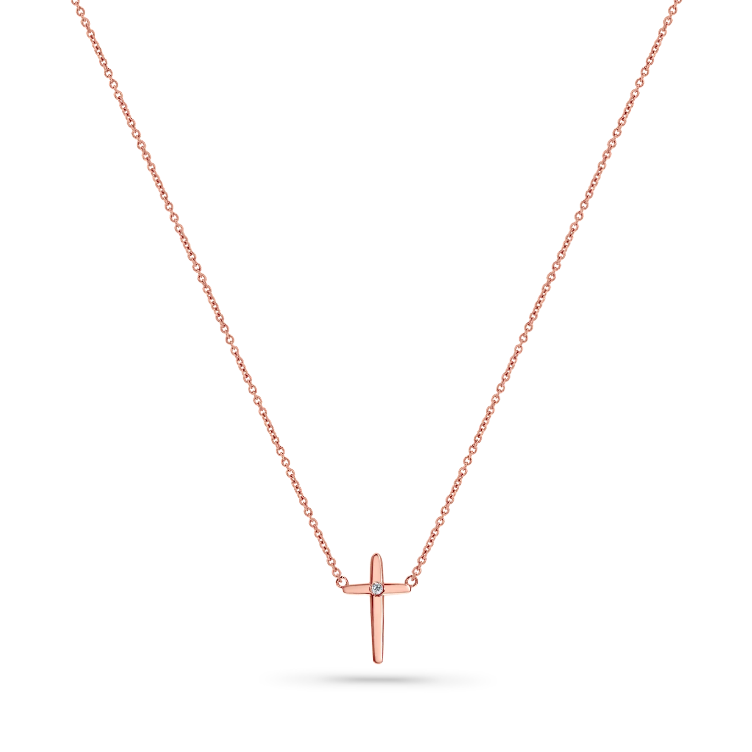 Sculptural Diamond Cross Necklace - Image 3