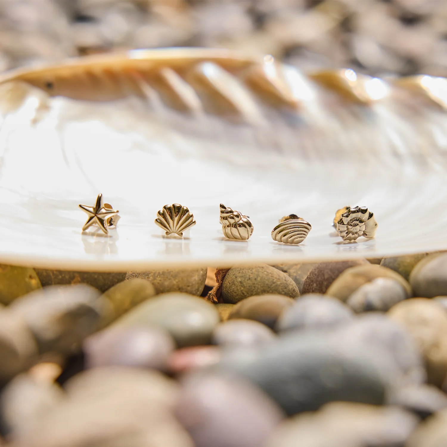 Soleil Tulip Seashell Stud Earrings - Image 7
