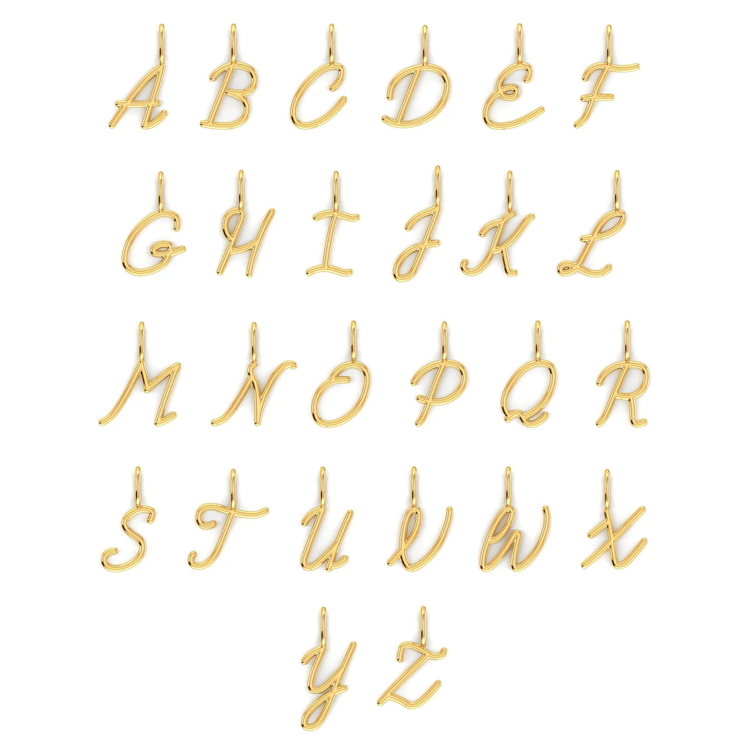 Solid Script Letter Charm - Image 6