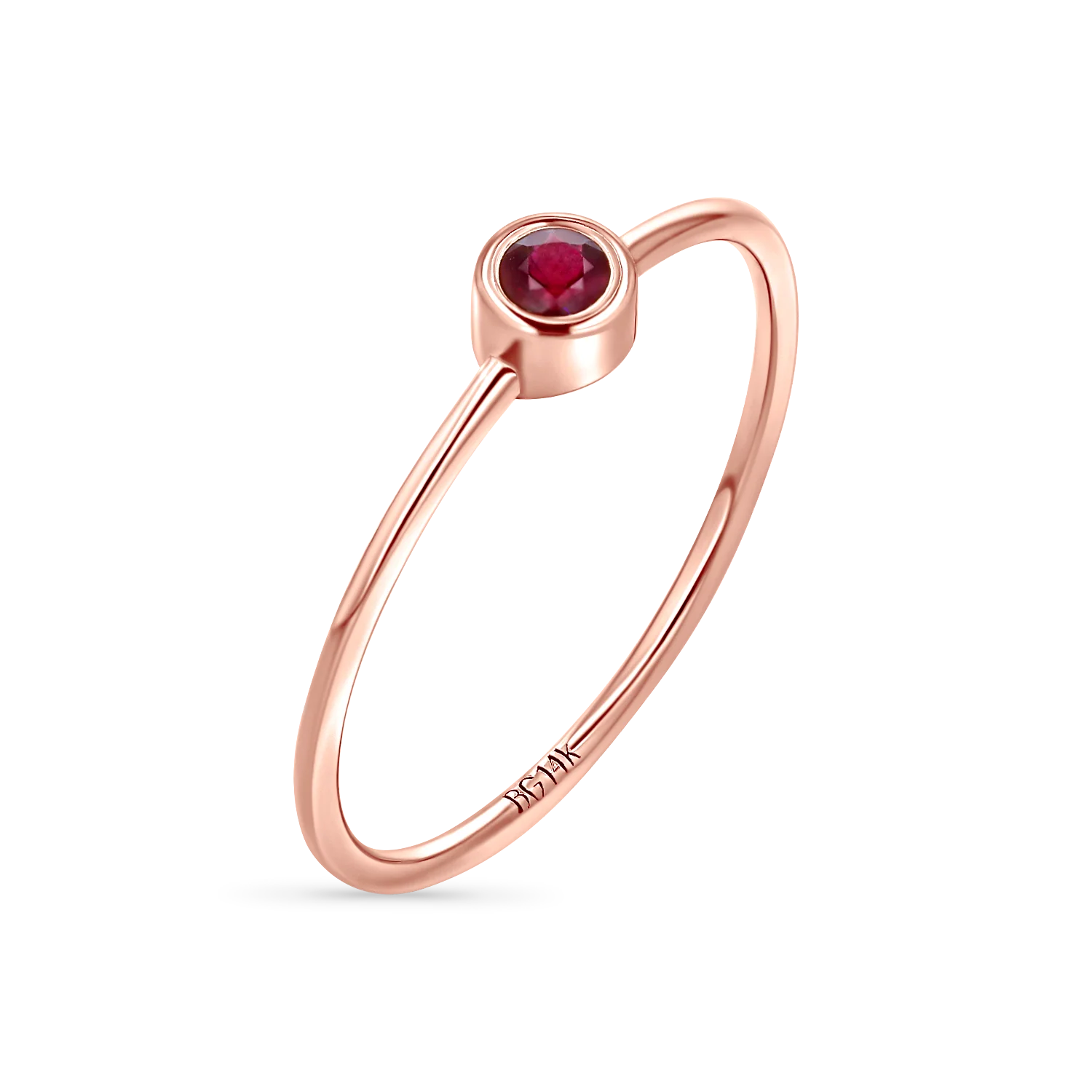 Solitaire Bezel Ruby Ring - Image 3